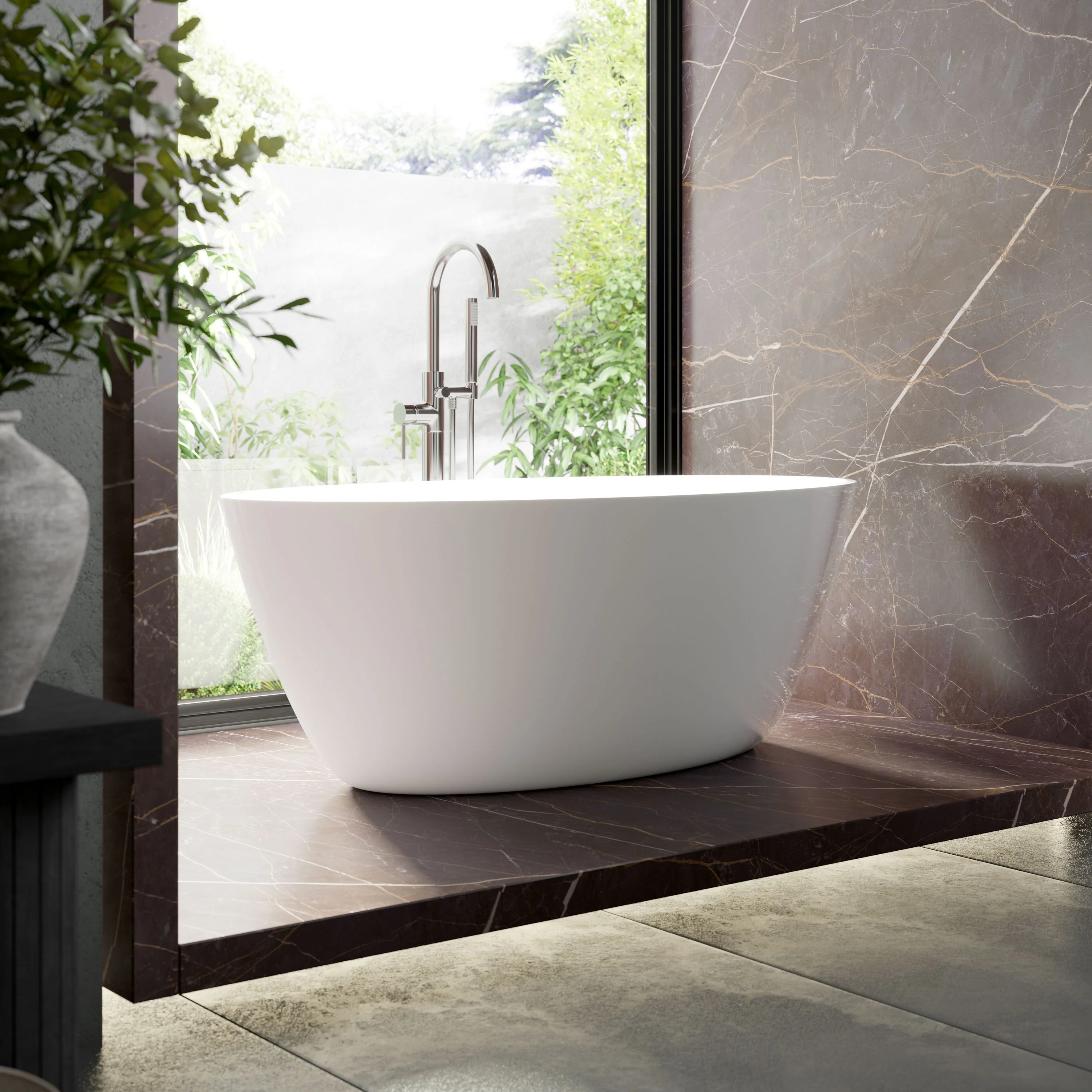 Hudson Reed Ava Tec Floor Standing Bath Shower Mixer - Chrome - Image 3