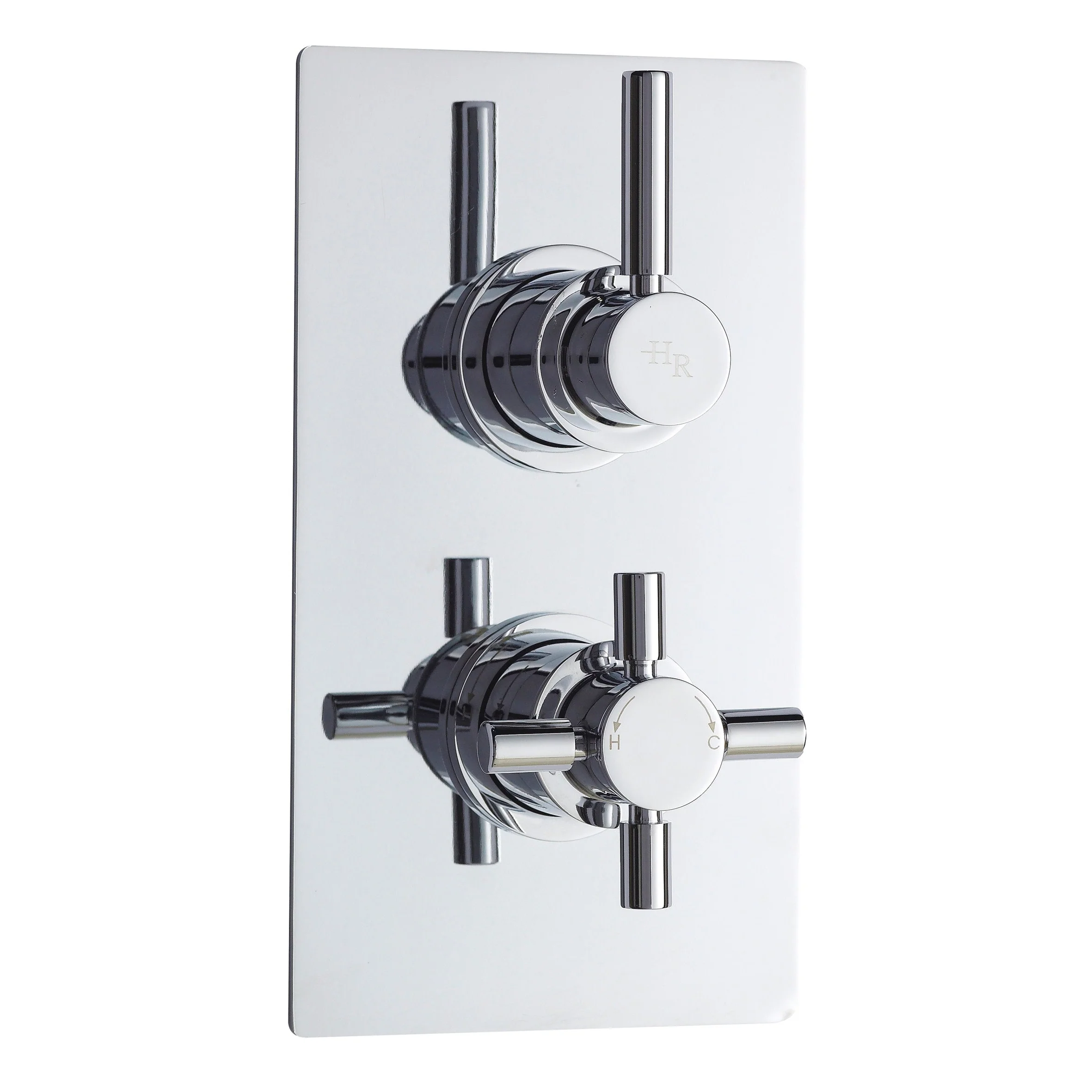 Hudson Reed Tec Pura Twin Thermostatic Shower Valve - Chrome