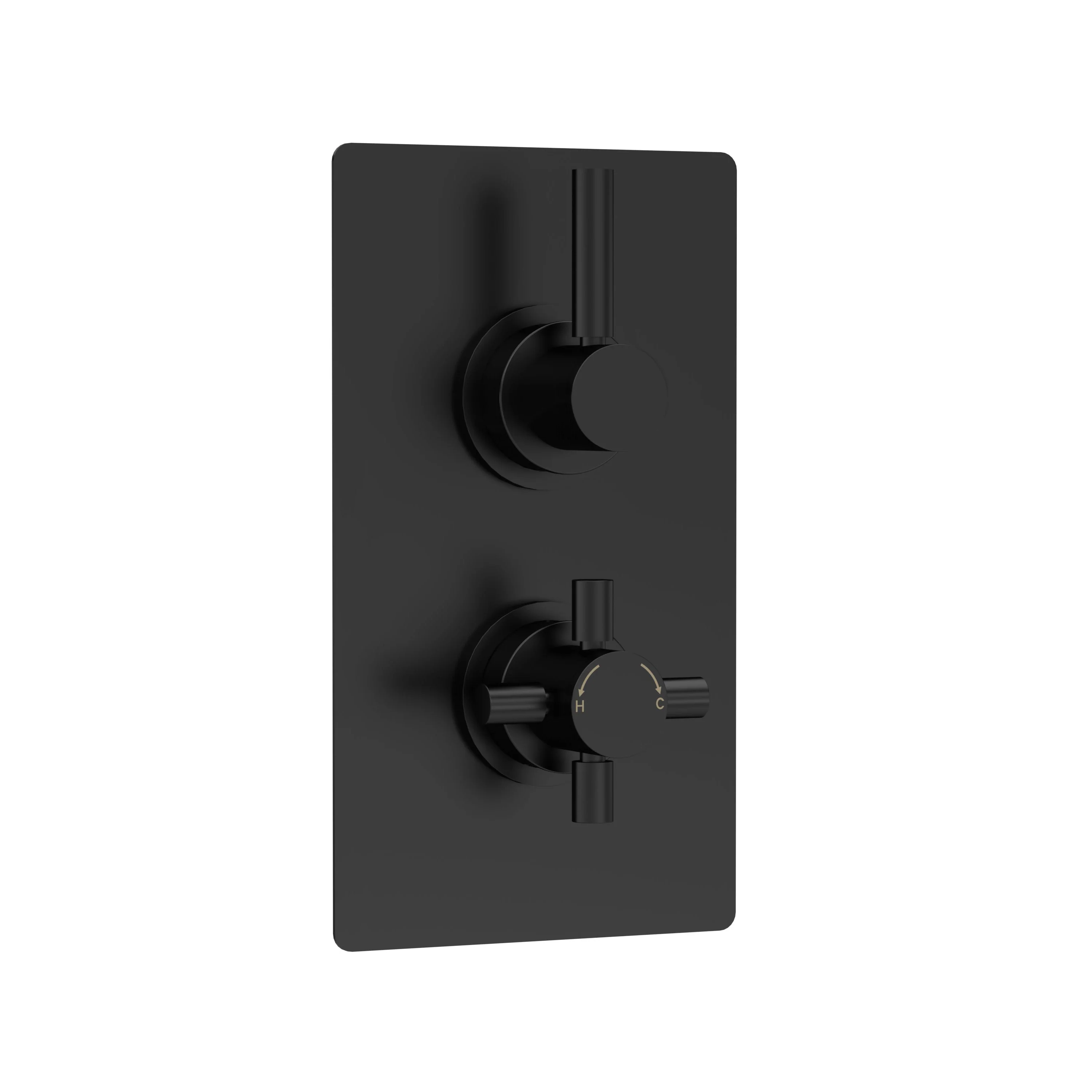 Hudson Reed Tec Pura Twin Thermostatic Shower Valve With Diverter - Matt Black