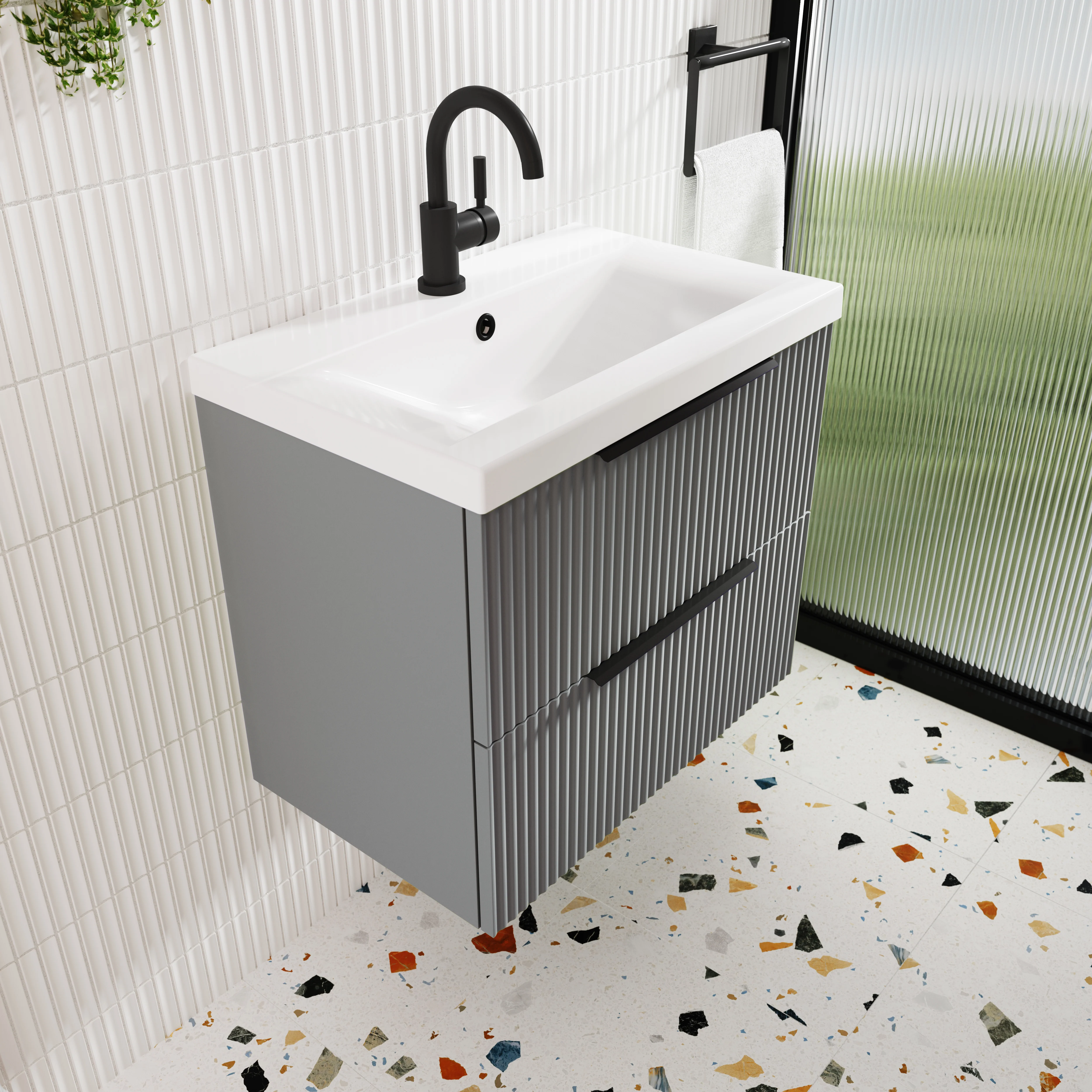 Hudson Reed Tec Single Lever Mono Basin Mixer - Matt Black - Image 3