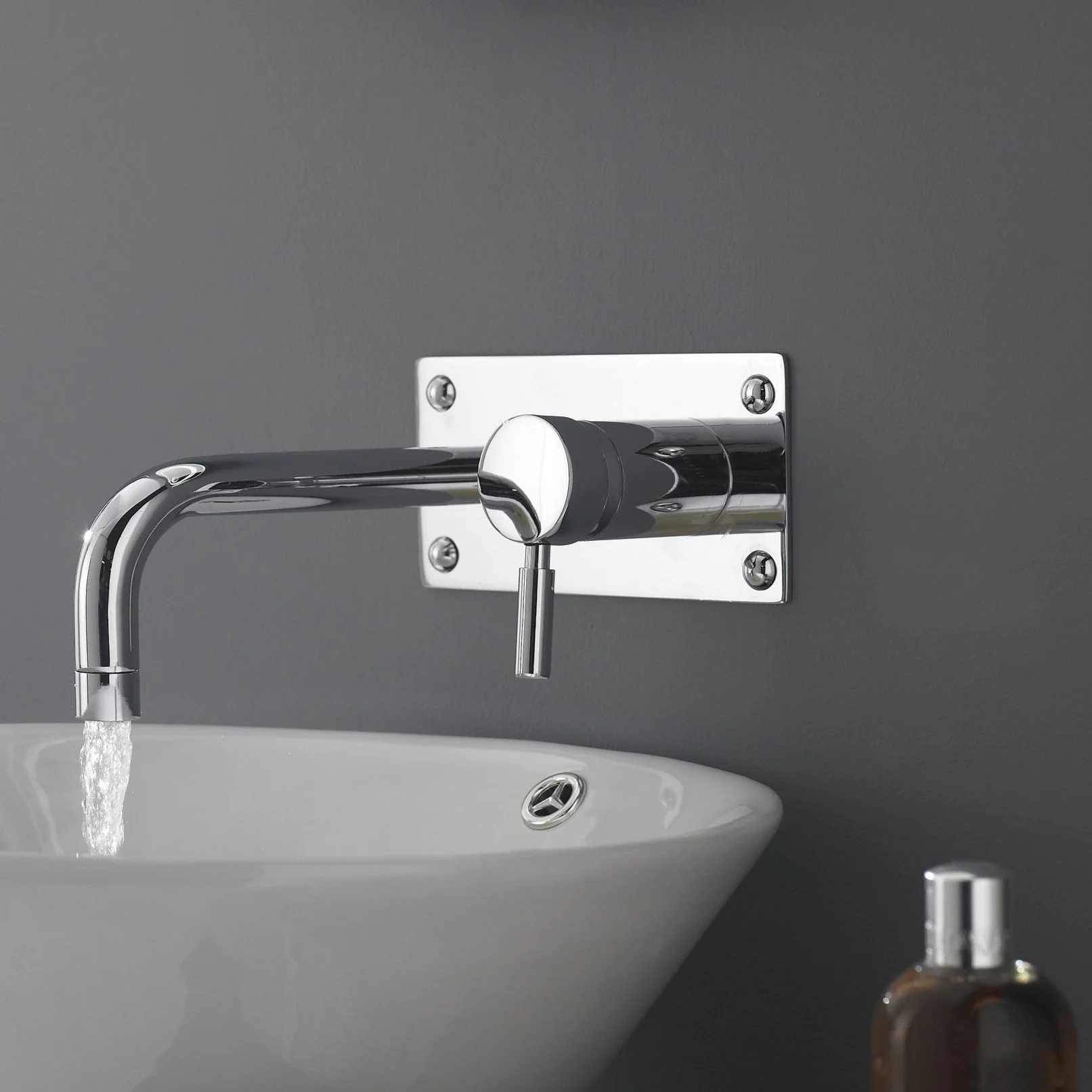 Hudson Reed Tec Single Lever Wall Mounted Basin Bath Filler - Chrome - Image 5