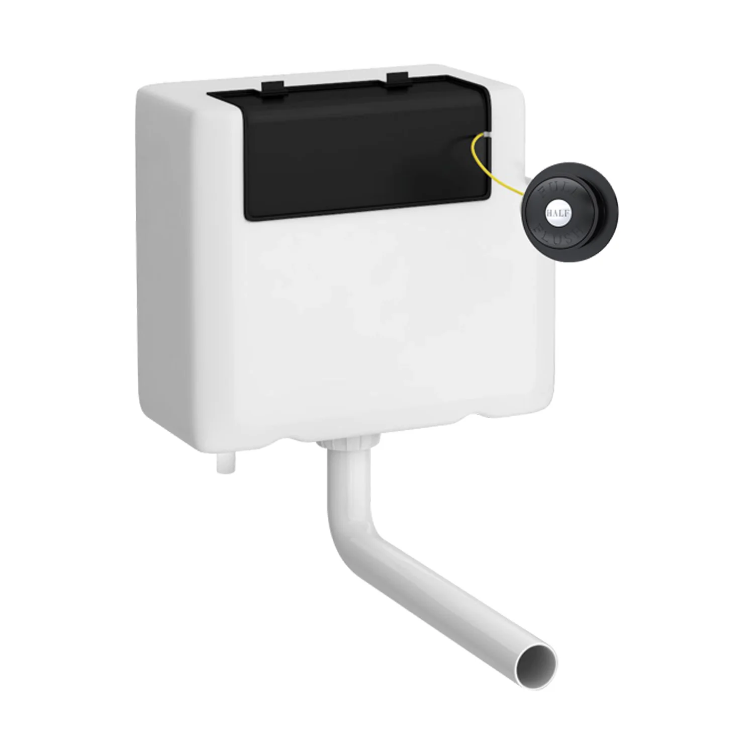 Hudson Reed Universal Access Cistern & Black Traditional Flush Plate - Matt Black