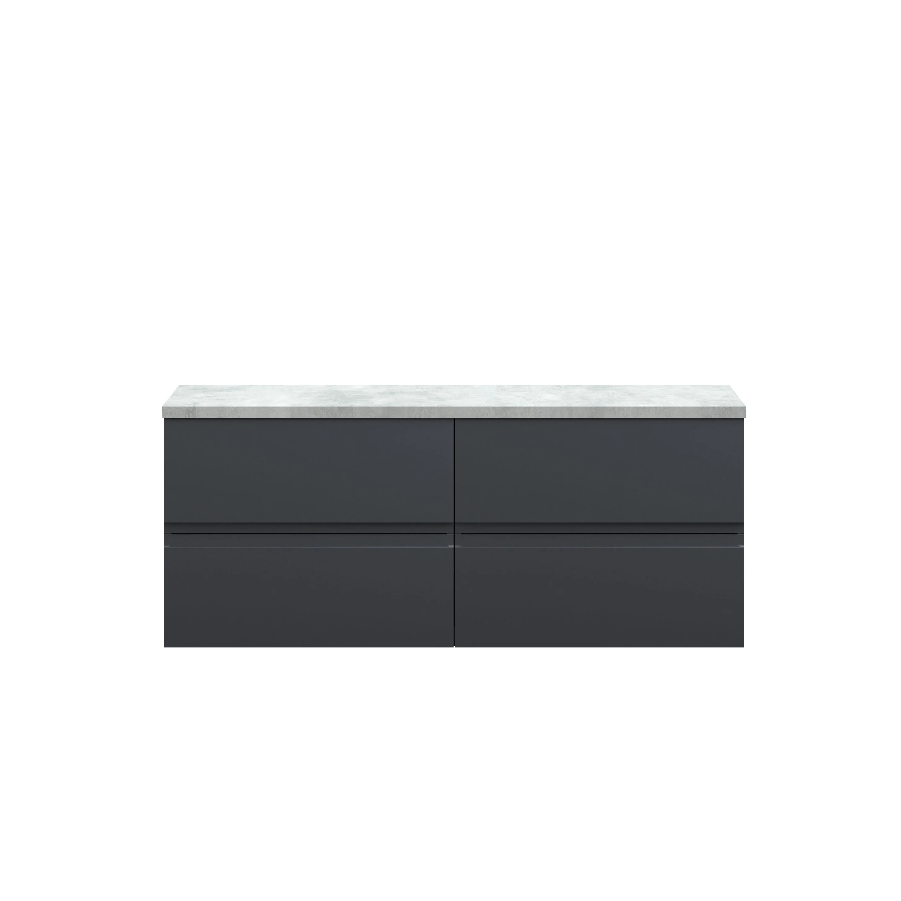 Hudson Reed Urban 1200mm Wall Hung 4-Drawer Unit & Laminate Worktop - Soft Black