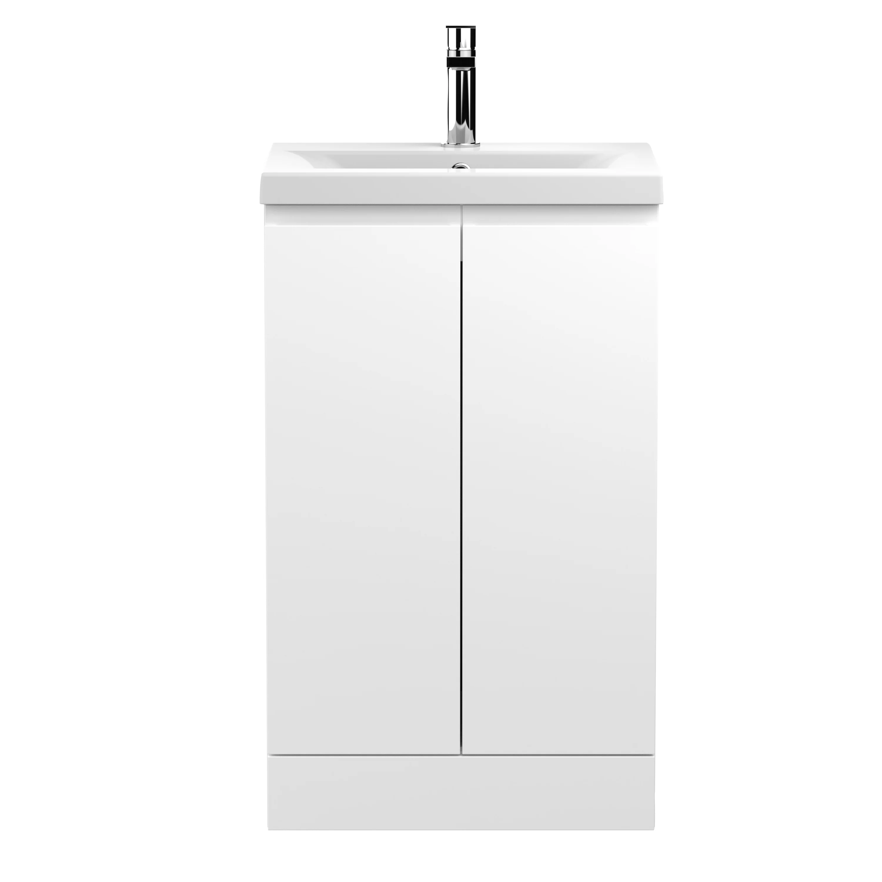 Hudson Reed Urban 500mm Floor Standing 2-Door Vanity Unit & Basin 1 - Satin White