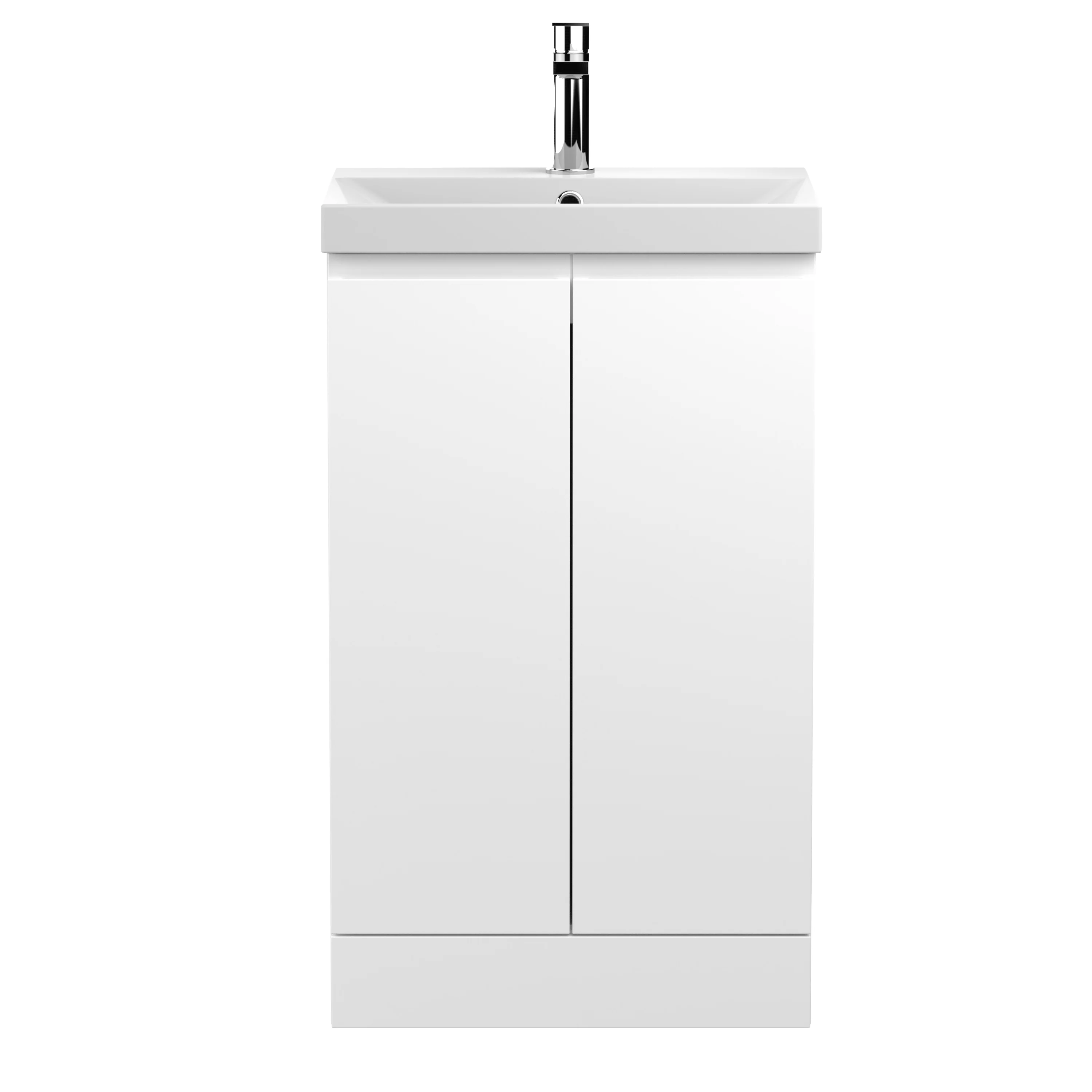 Hudson Reed Urban 500mm Floor Standing 2-Door Vanity Unit & Basin 3 - Satin White