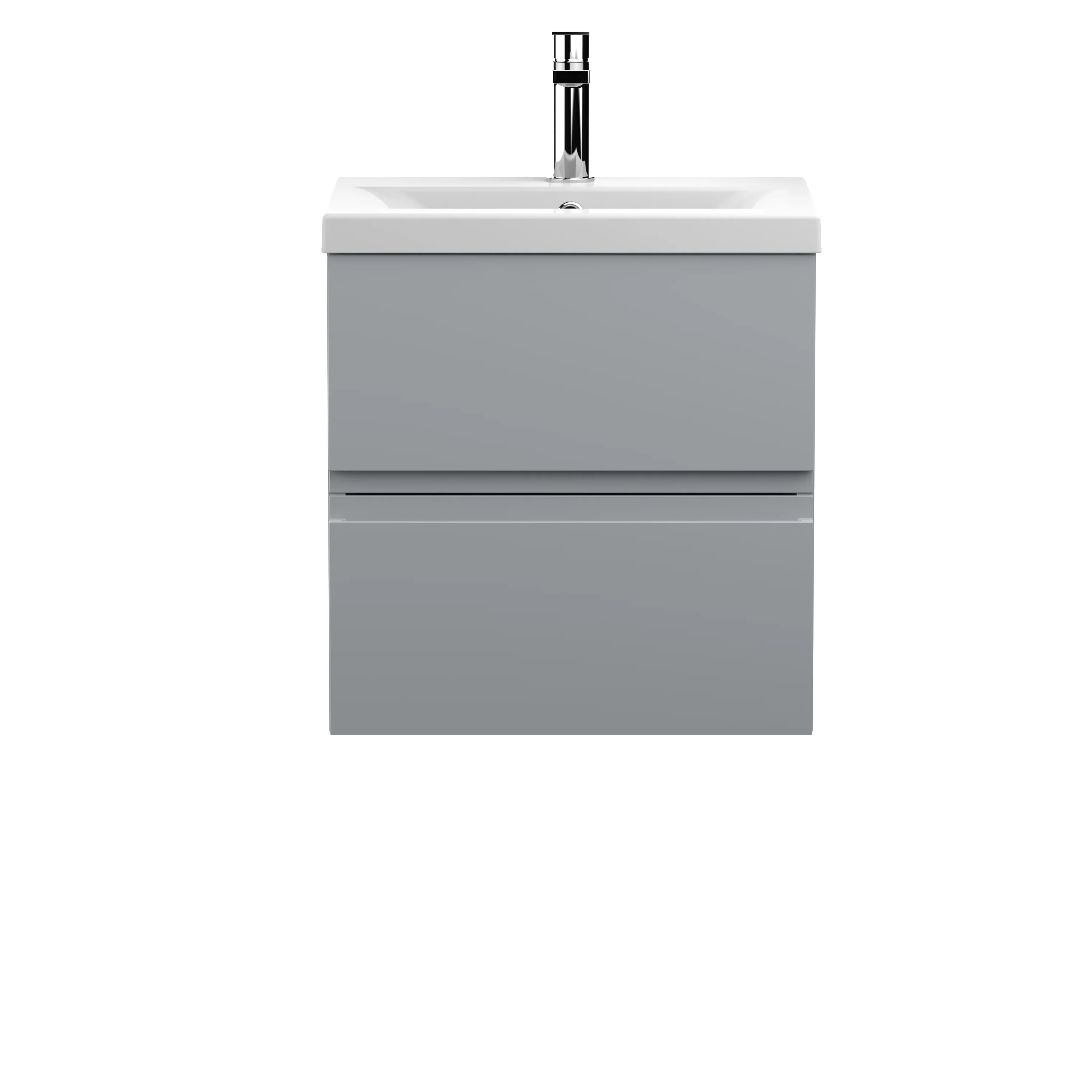 Hudson Reed Urban 500mm Wall Hung 2-Drawer Vanity Unit & Basin 1 - Satin Grey