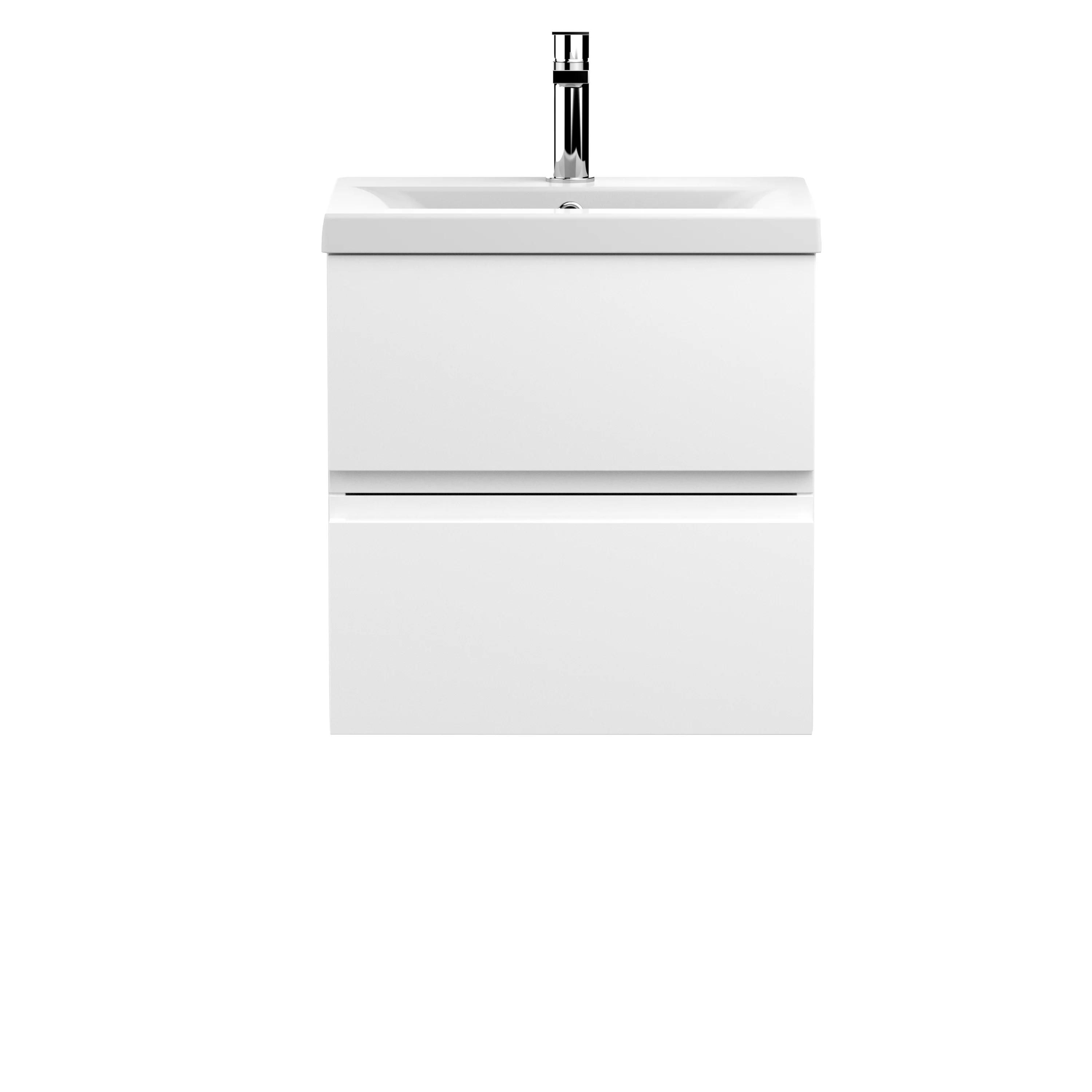 Hudson Reed Urban 500mm Wall Hung 2-Drawer Vanity Unit & Basin 1 - Satin White