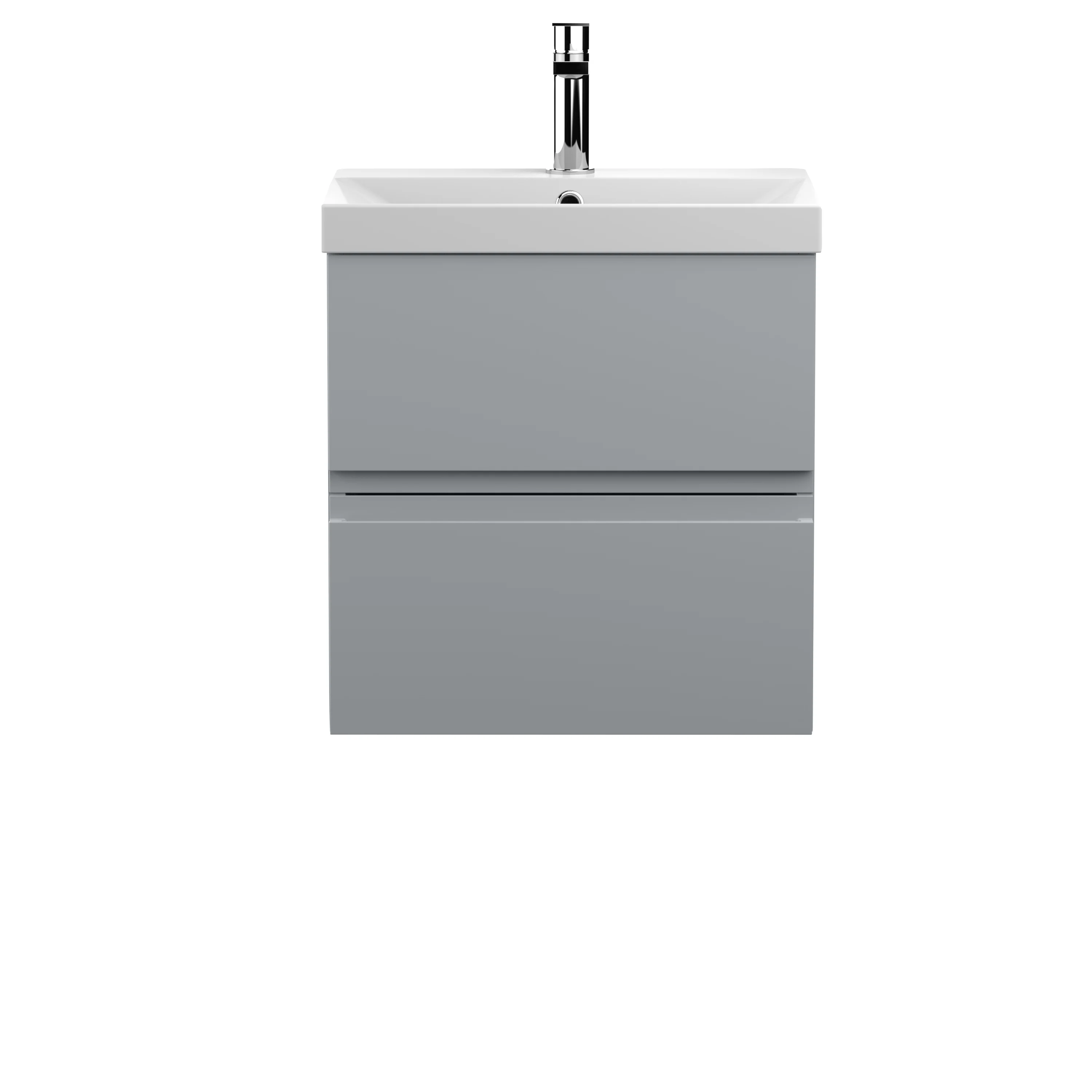 Hudson Reed Urban 500mm Wall Hung 2-Drawer Vanity Unit & Basin 3 - Satin Grey