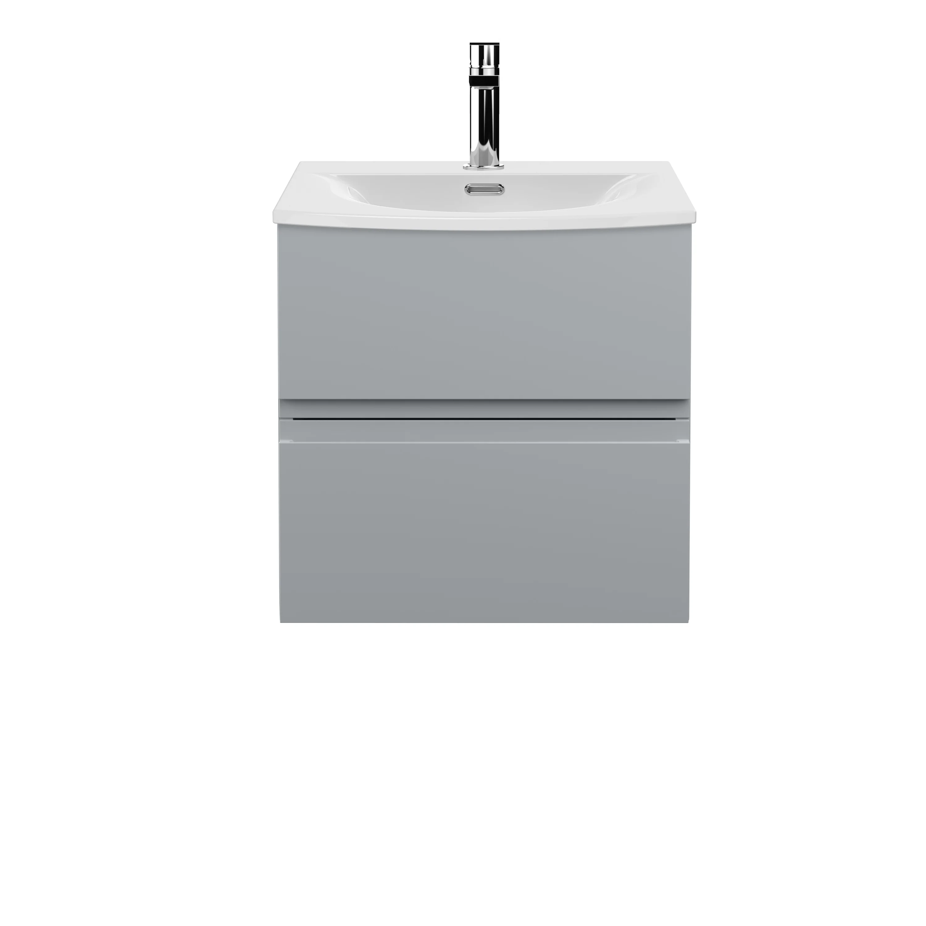 Hudson Reed Urban 500mm Wall Hung 2-Drawer Vanity Unit & Basin 4 - Satin Grey