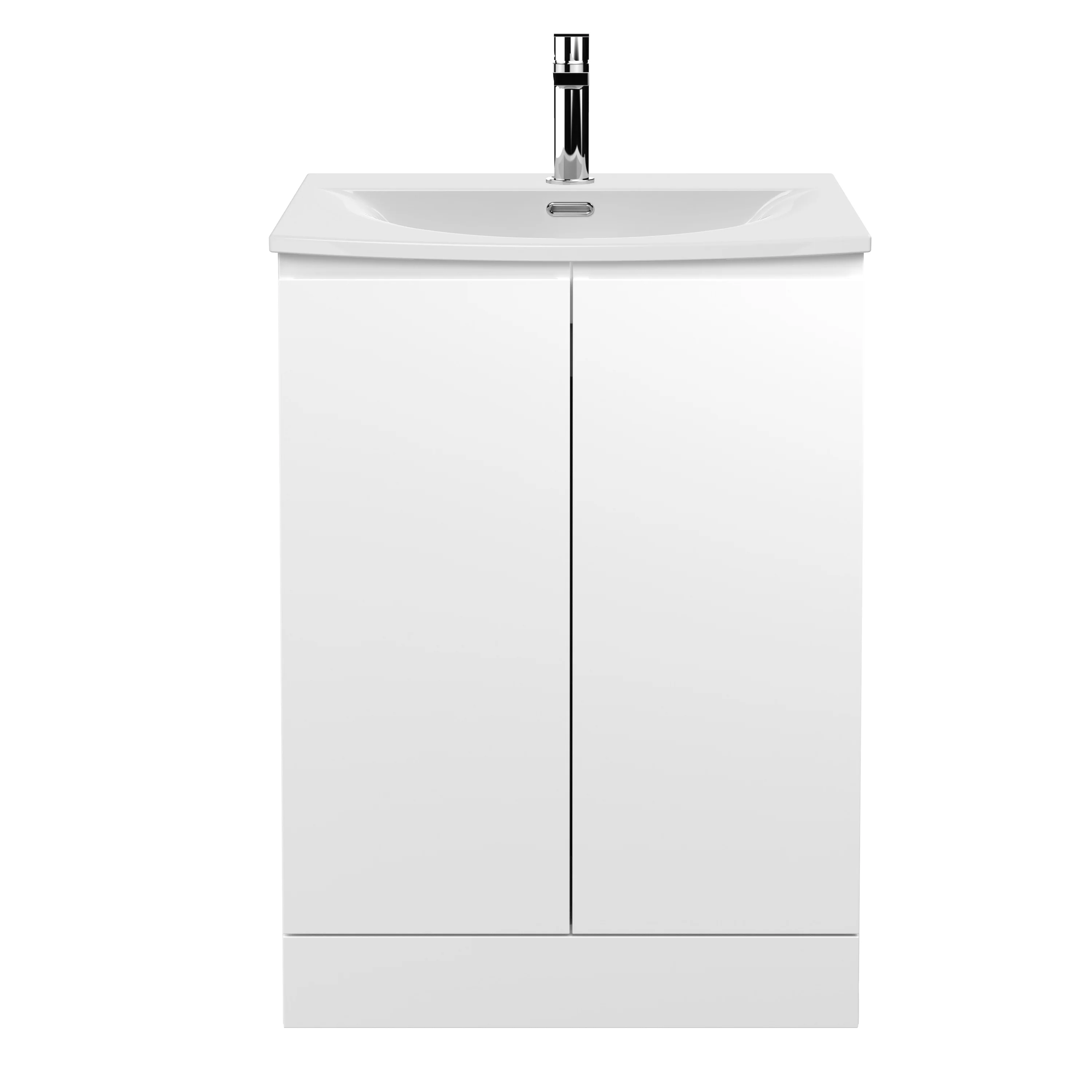 Hudson Reed Urban 600mm Floor Standing 2-Door Vanity Unit & Basin 4 - Satin White