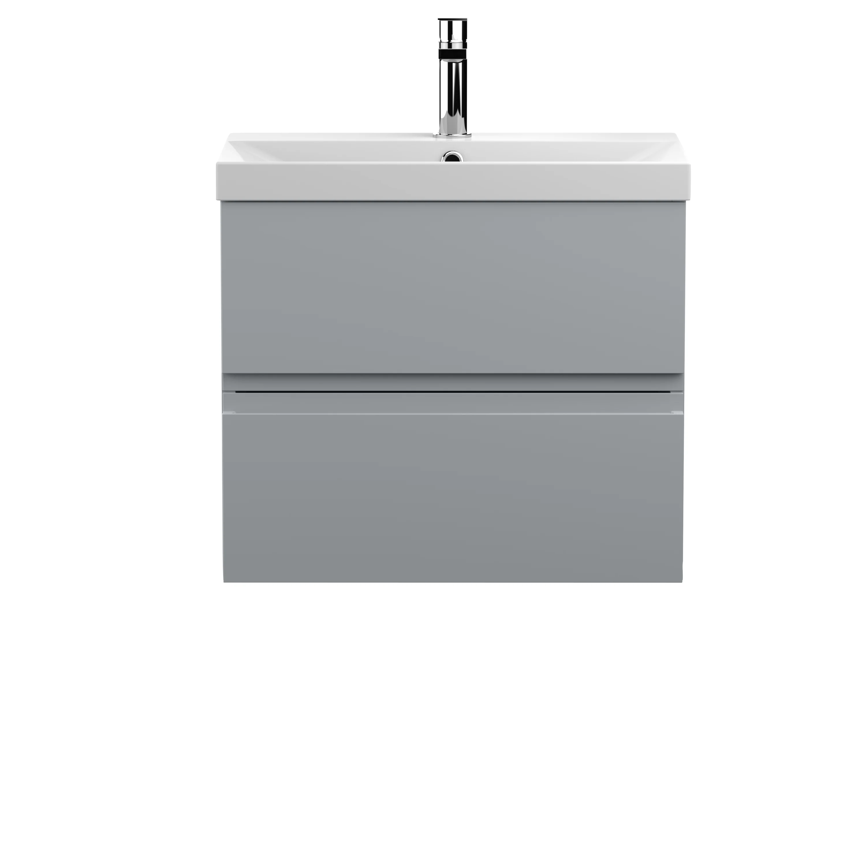 Hudson Reed Urban 600mm Wall Hung 2-Drawer Vanity Unit & Basin 3 - Satin Grey