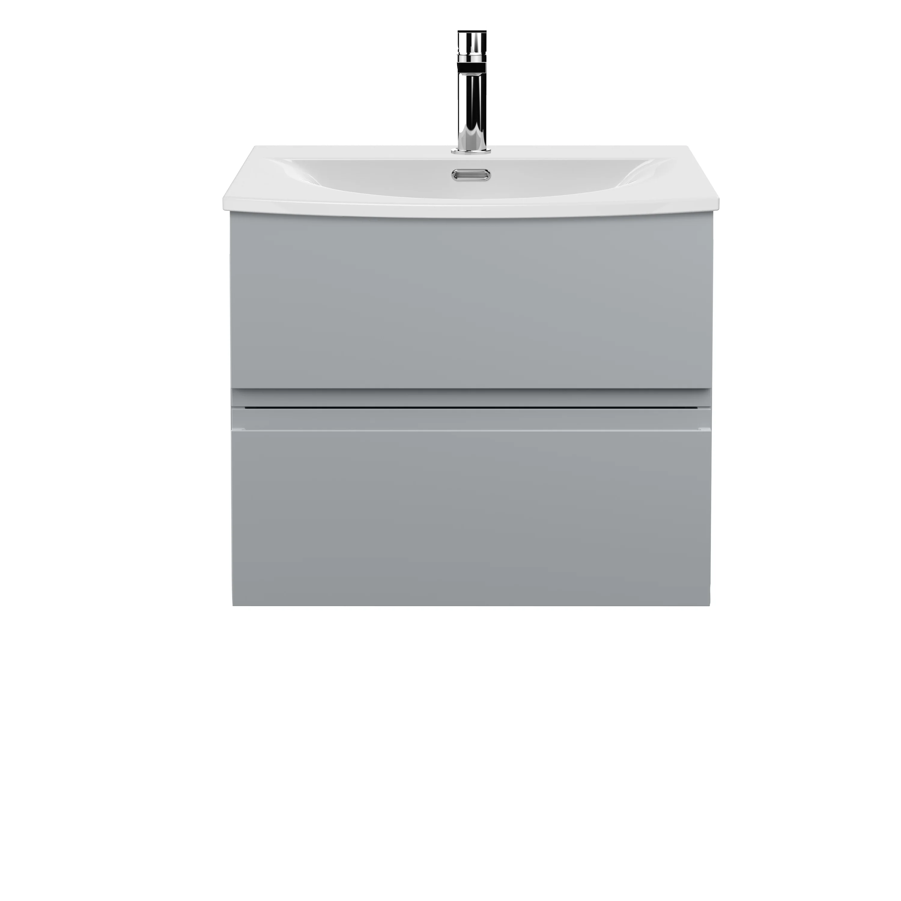 Hudson Reed Urban 600mm Wall Hung 2-Drawer Vanity Unit & Basin 4 - Satin Grey