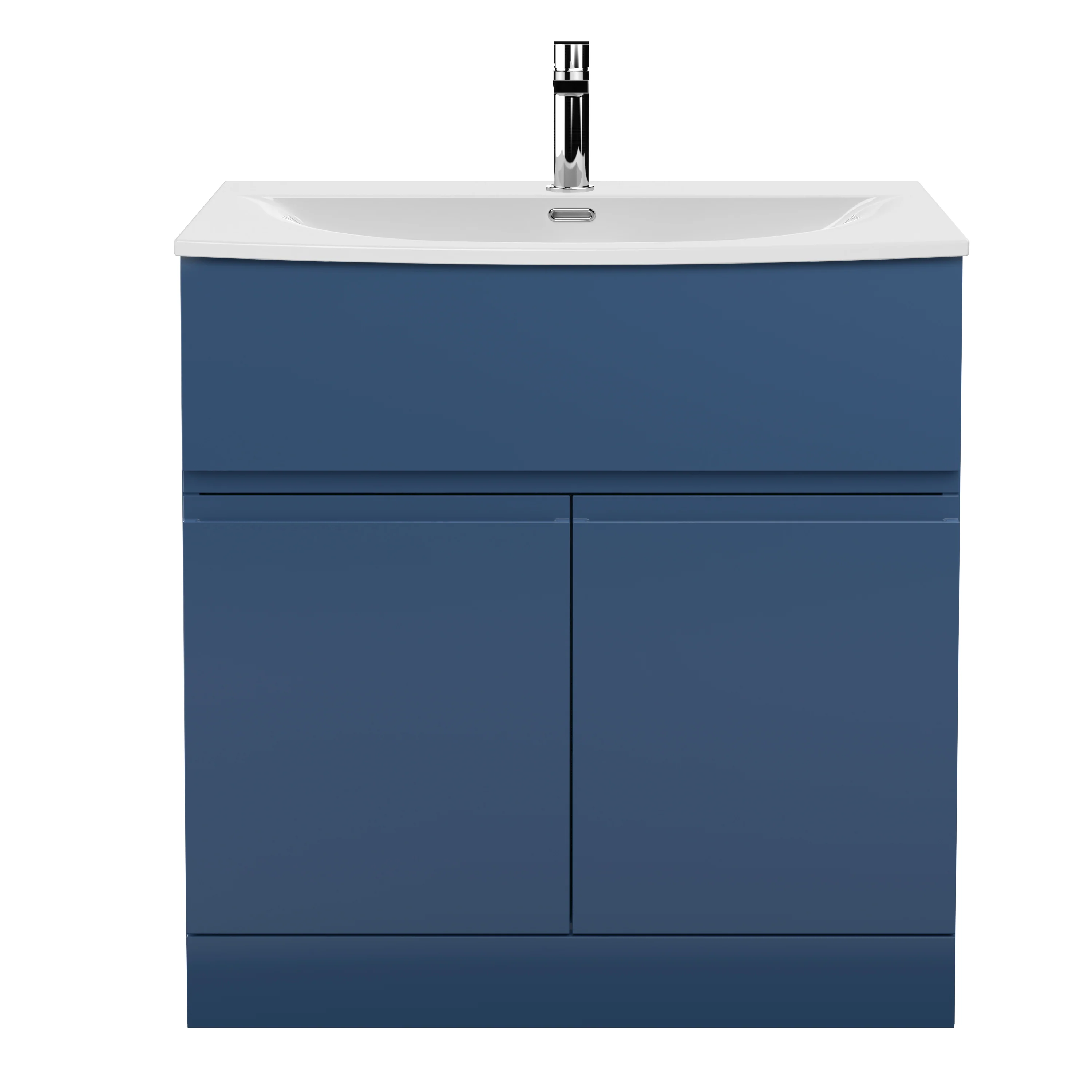 Hudson Reed Urban 800mm Floor Standing 2-Door Vanity Unit & Basin 4 - Satin Blue