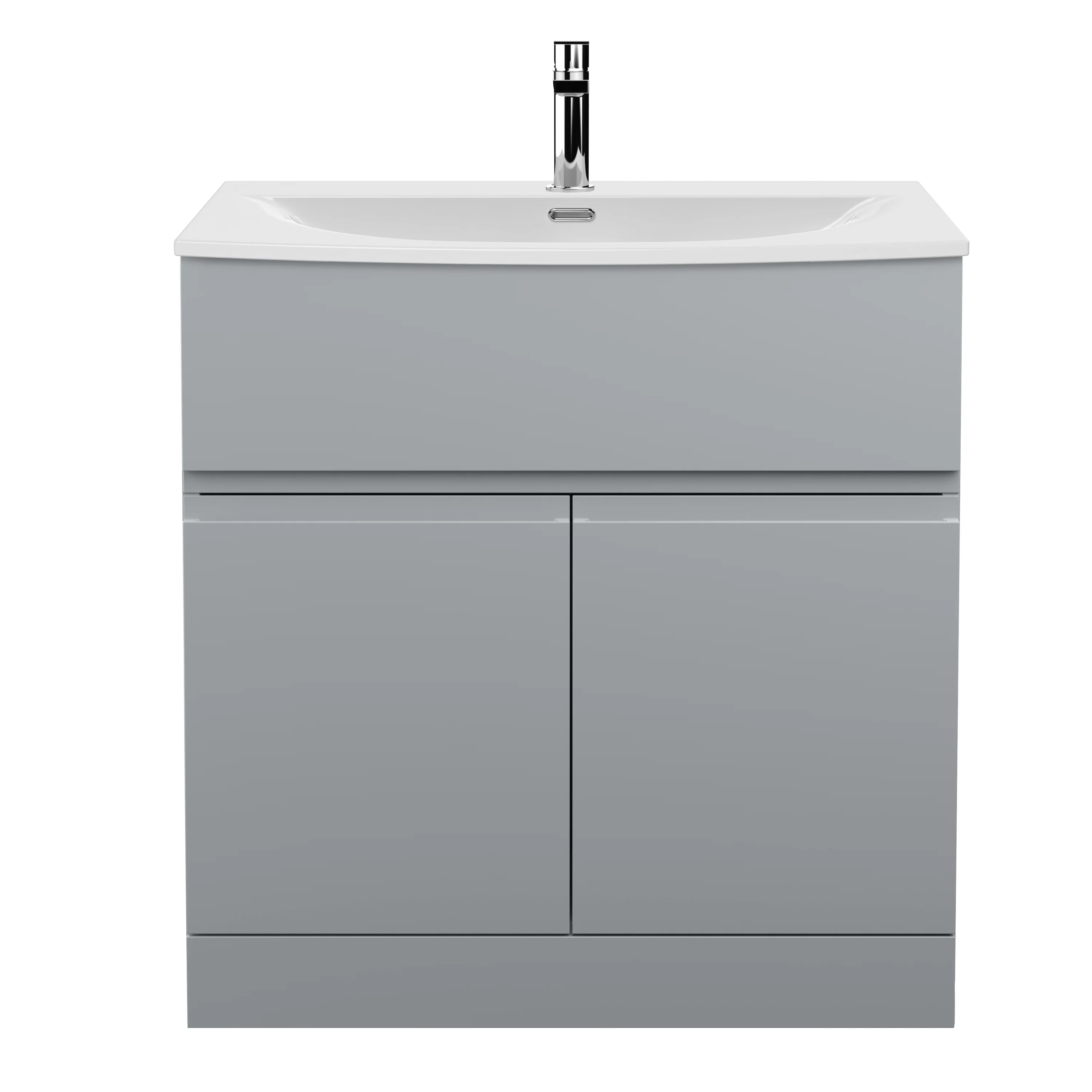 Hudson Reed Urban 800mm Floor Standing 2-Door Vanity Unit & Basin 4 - Satin Grey