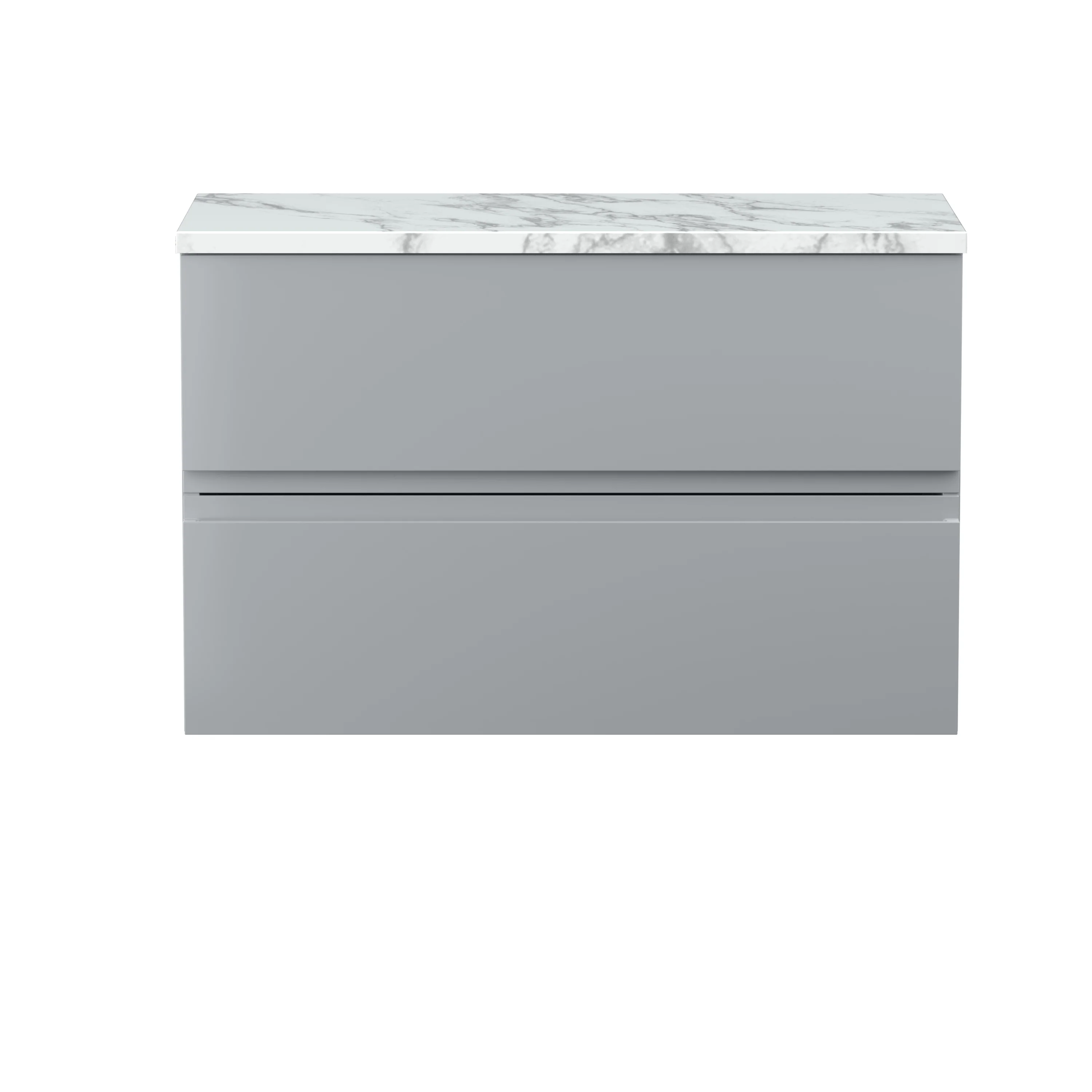 Hudson Reed Urban 800mm Wall Hung 2-Drawer Unit & Laminate Worktop - Satin Grey