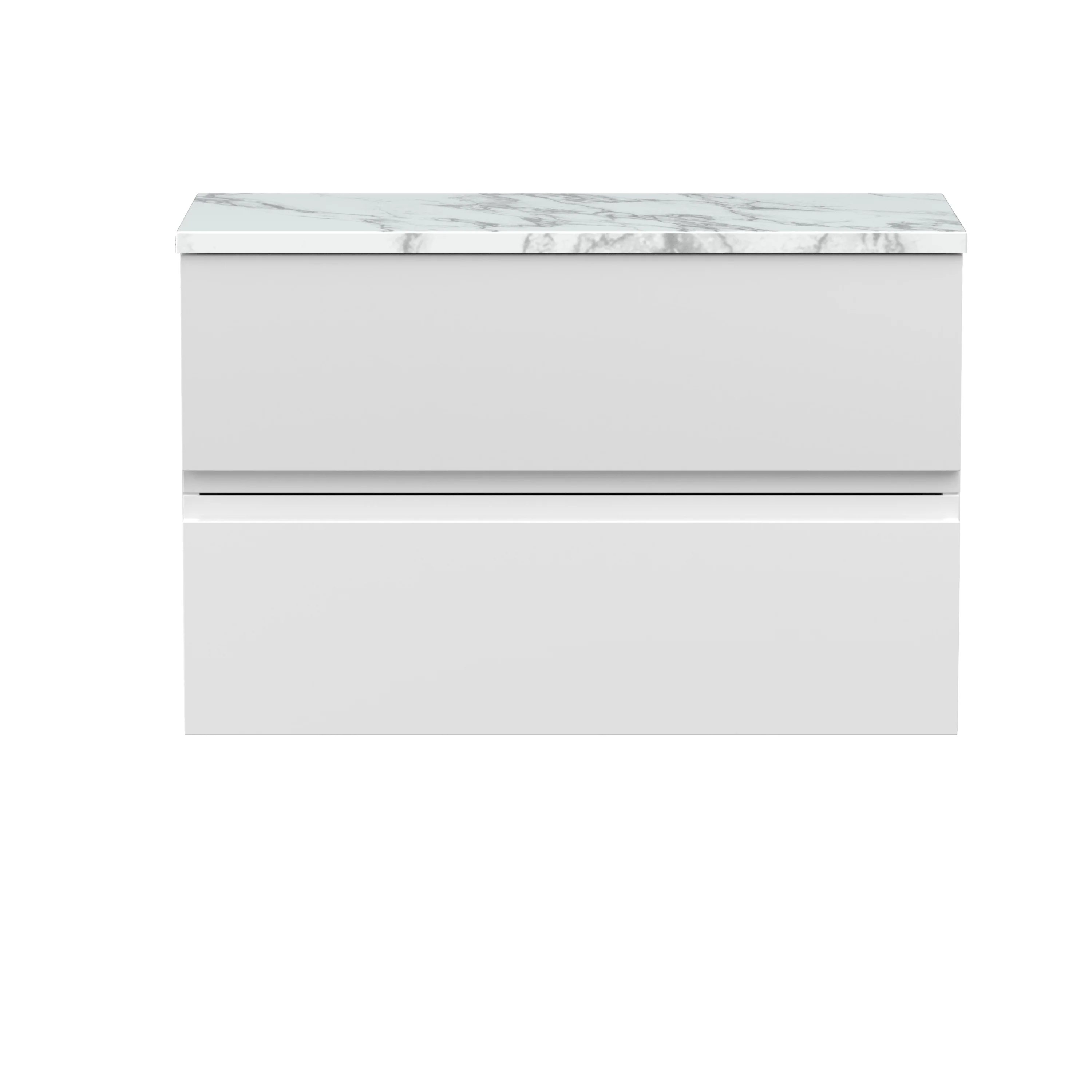 Hudson Reed Urban 800mm Wall Hung 2-Drawer Unit & Laminate Worktop - Satin White