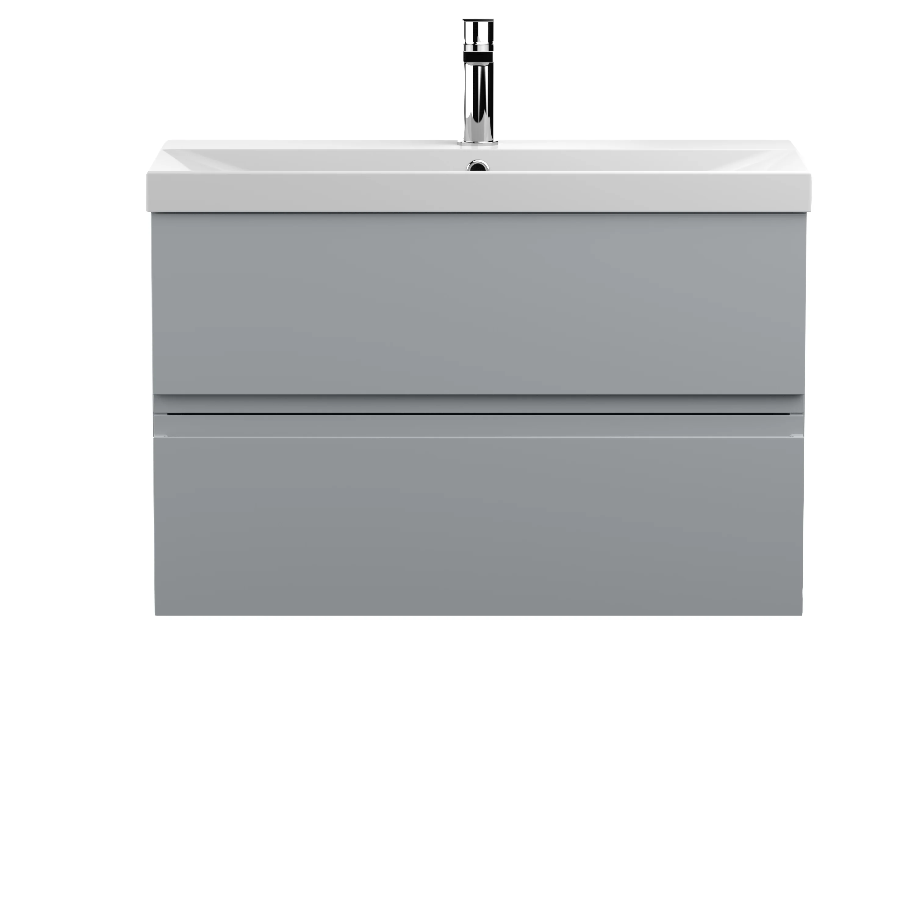Hudson Reed Urban 800mm Wall Hung 2-Drawer Vanity Unit & Basin 3 - Satin Grey