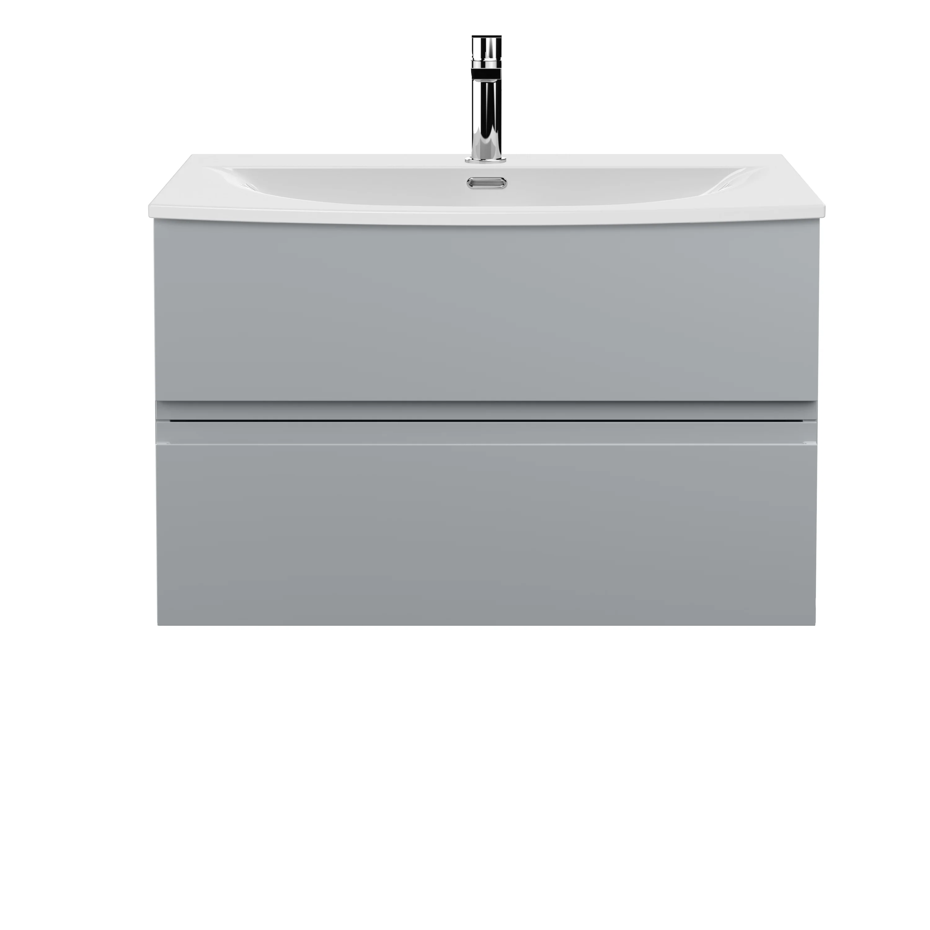 Hudson Reed Urban 800mm Wall Hung 2-Drawer Vanity Unit & Basin 4 - Satin Grey