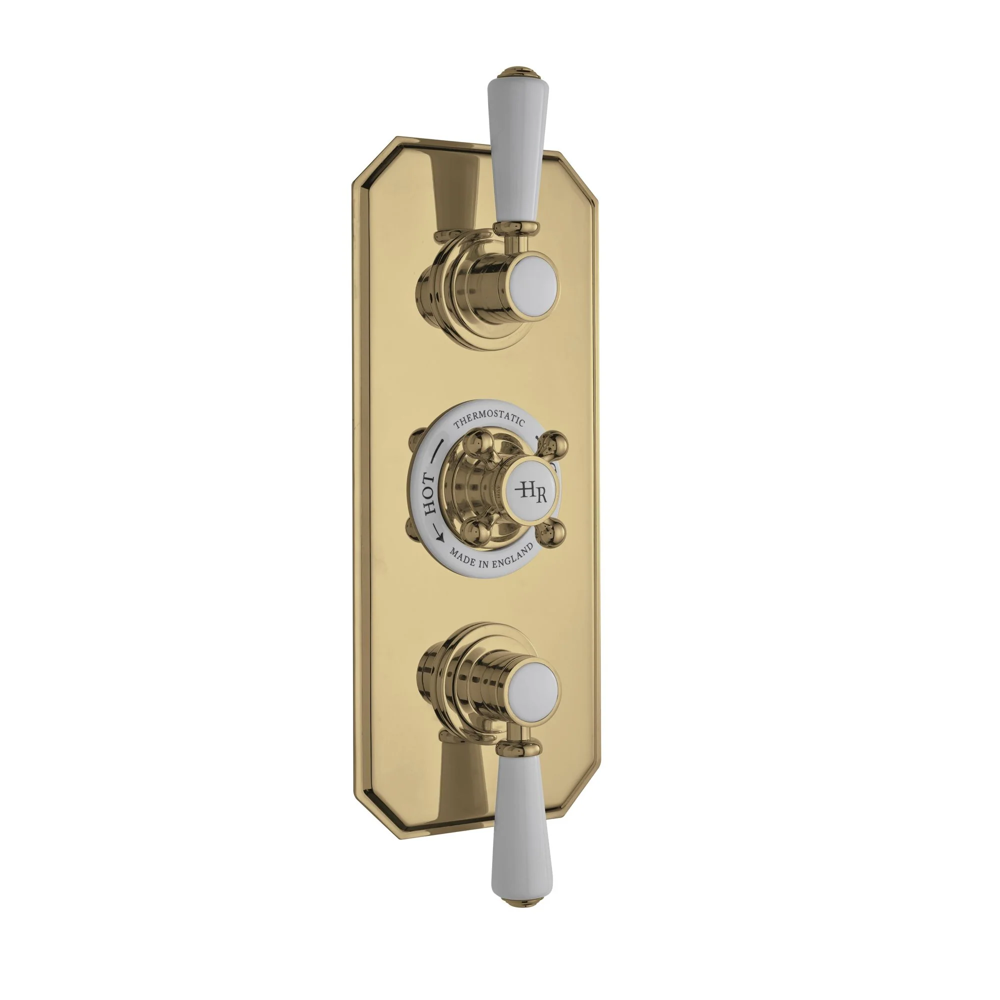 Hudson Reed White Topaz Triple Concealed Thermostatic Shower Valve - Brushed Brass