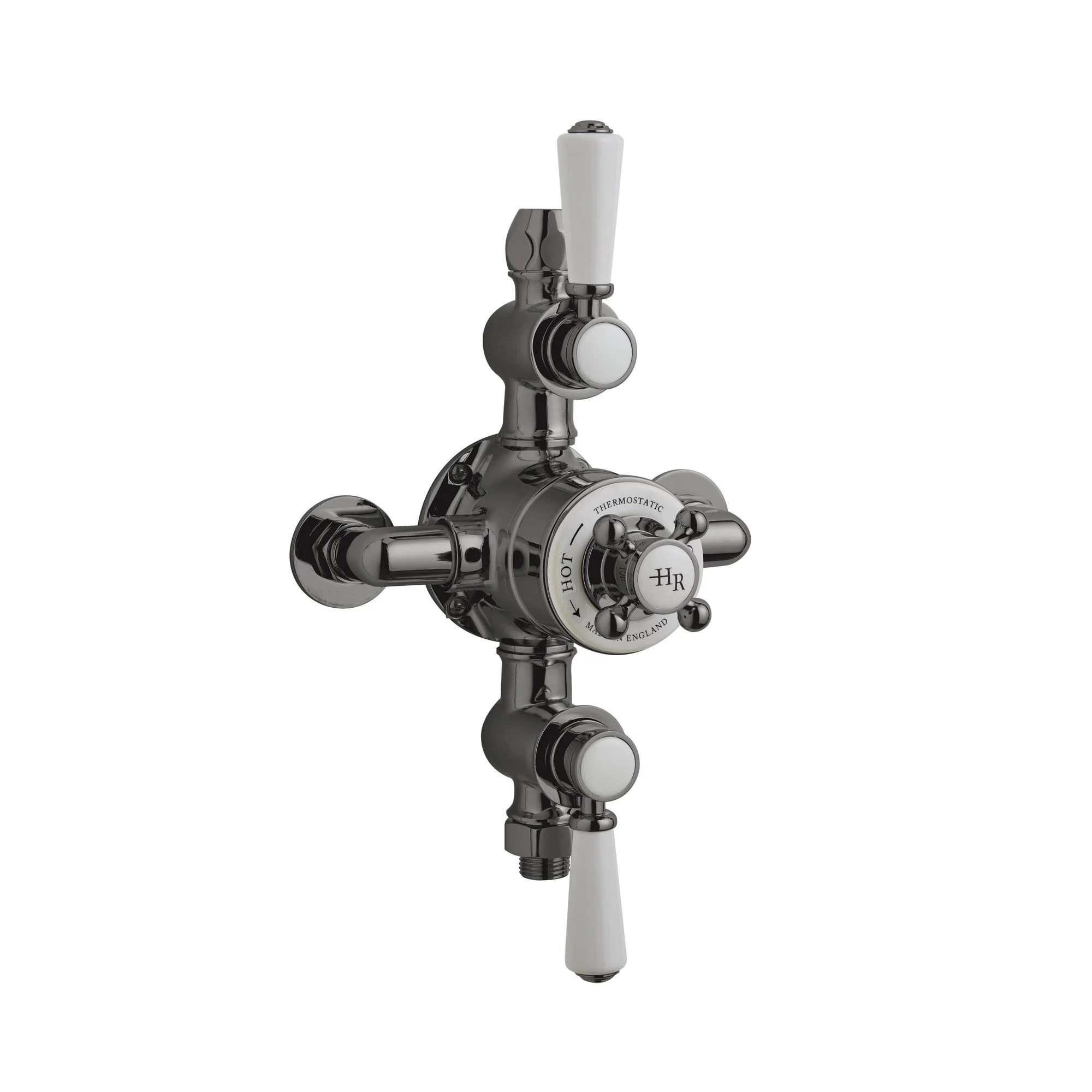 Hudson Reed White Topaz Exposed Triple Thermostatic Shower Valve - Brushed Pewter