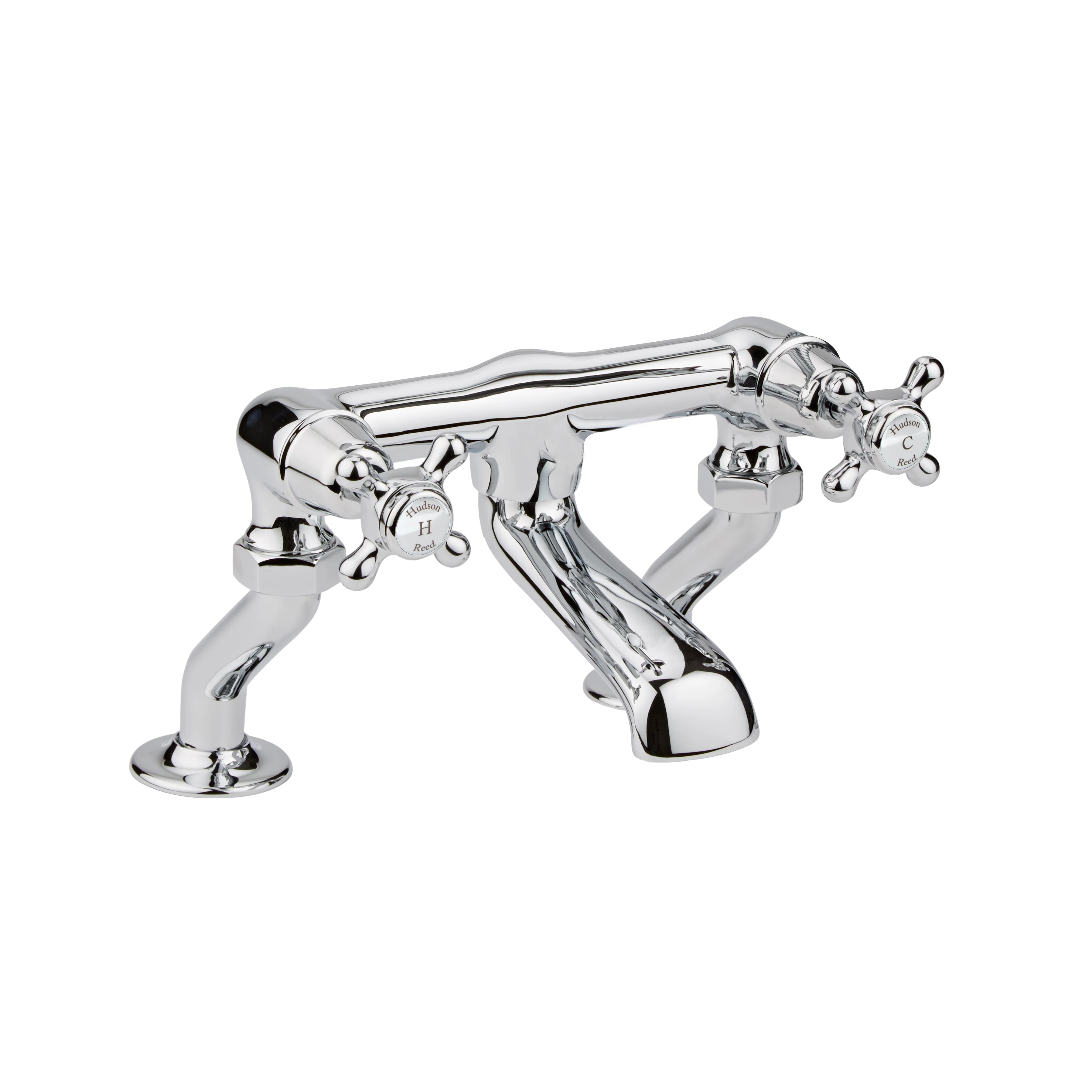 Hudson Reed White Topaz With Crosshead Deck Mounted Bath Filler - Chrome - BC303DX