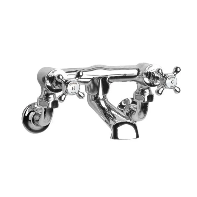 Hudson Reed White Topaz With Crosshead Wall Mounted Bath Filler - Chrome - BC303HXWM