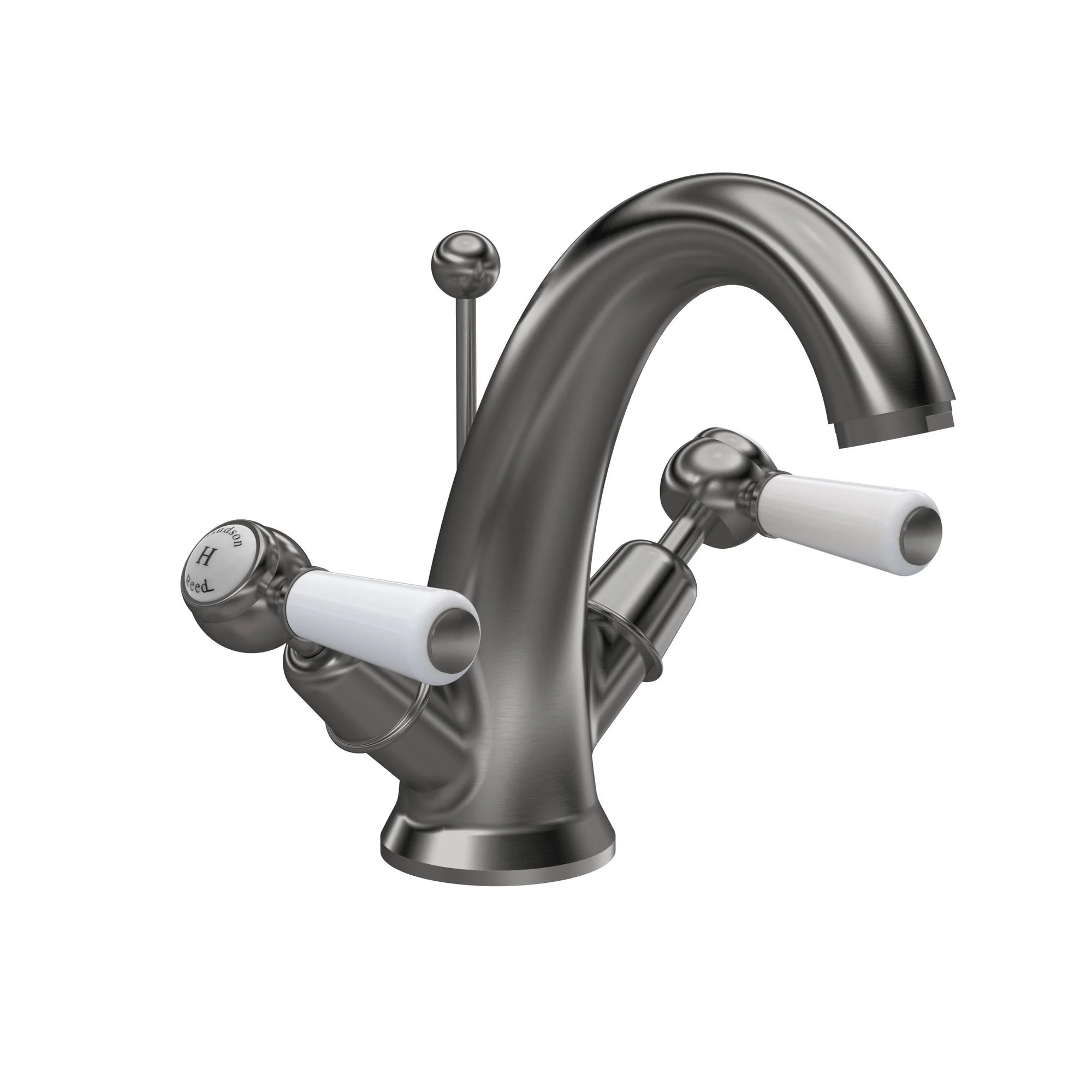 Hudson Reed White Topaz With Lever Mono Basin Mixer - Brushed Pewter - BC705DL