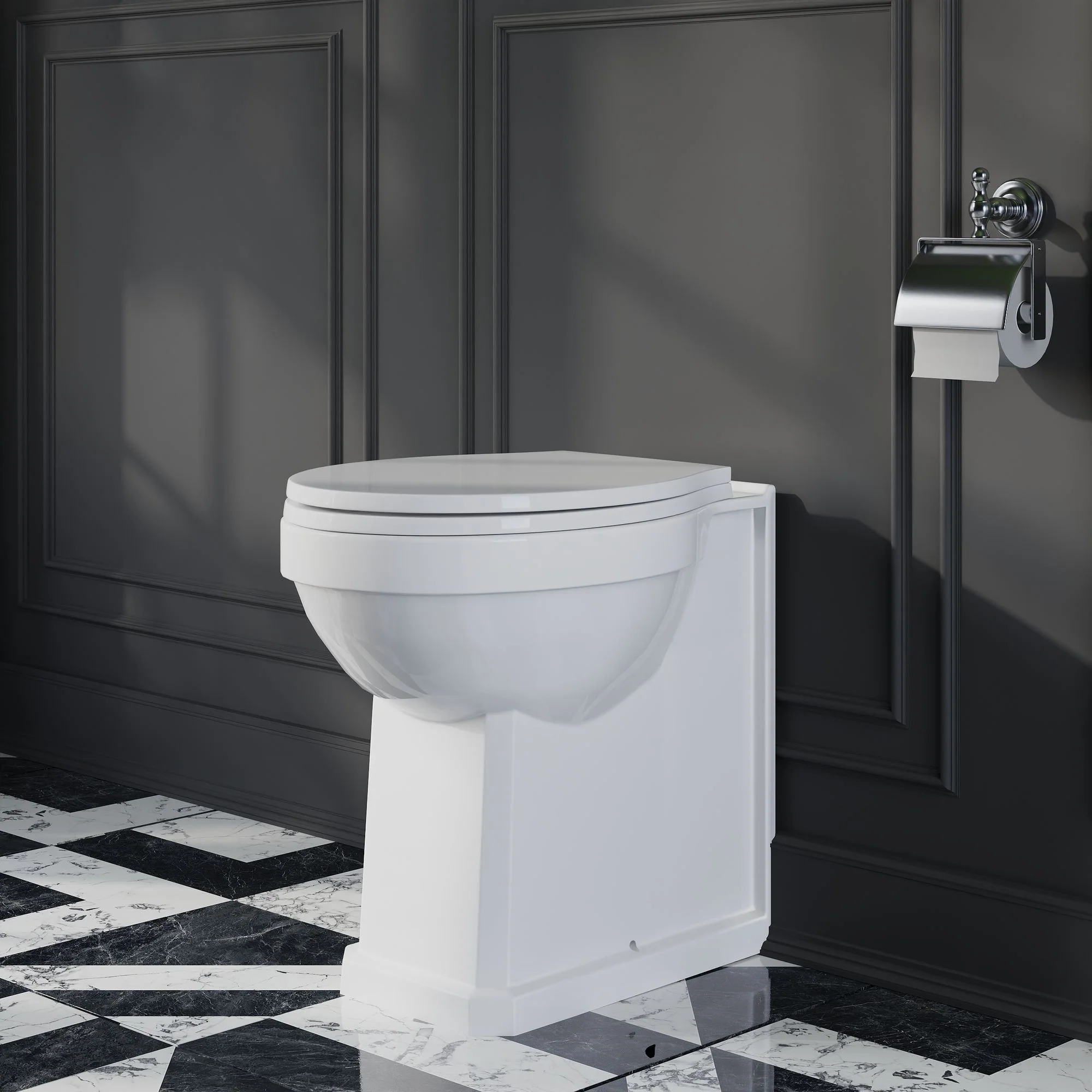 Huxton Comfort Height Back To Wall Pan