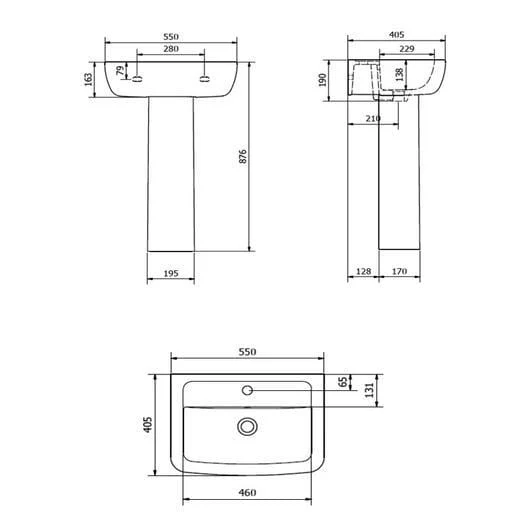 Impact Close Coupled Toilet & 530mm Full Pedestal Basin - Image 3
