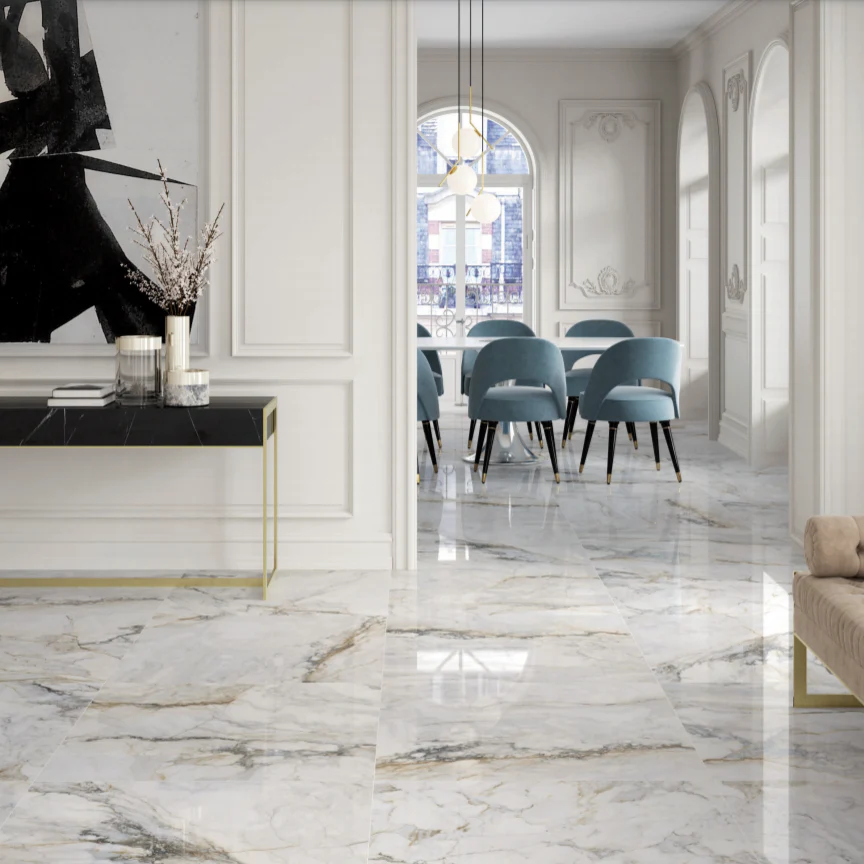 Italia Gold Rectangle Porcelain Tile - Image 4