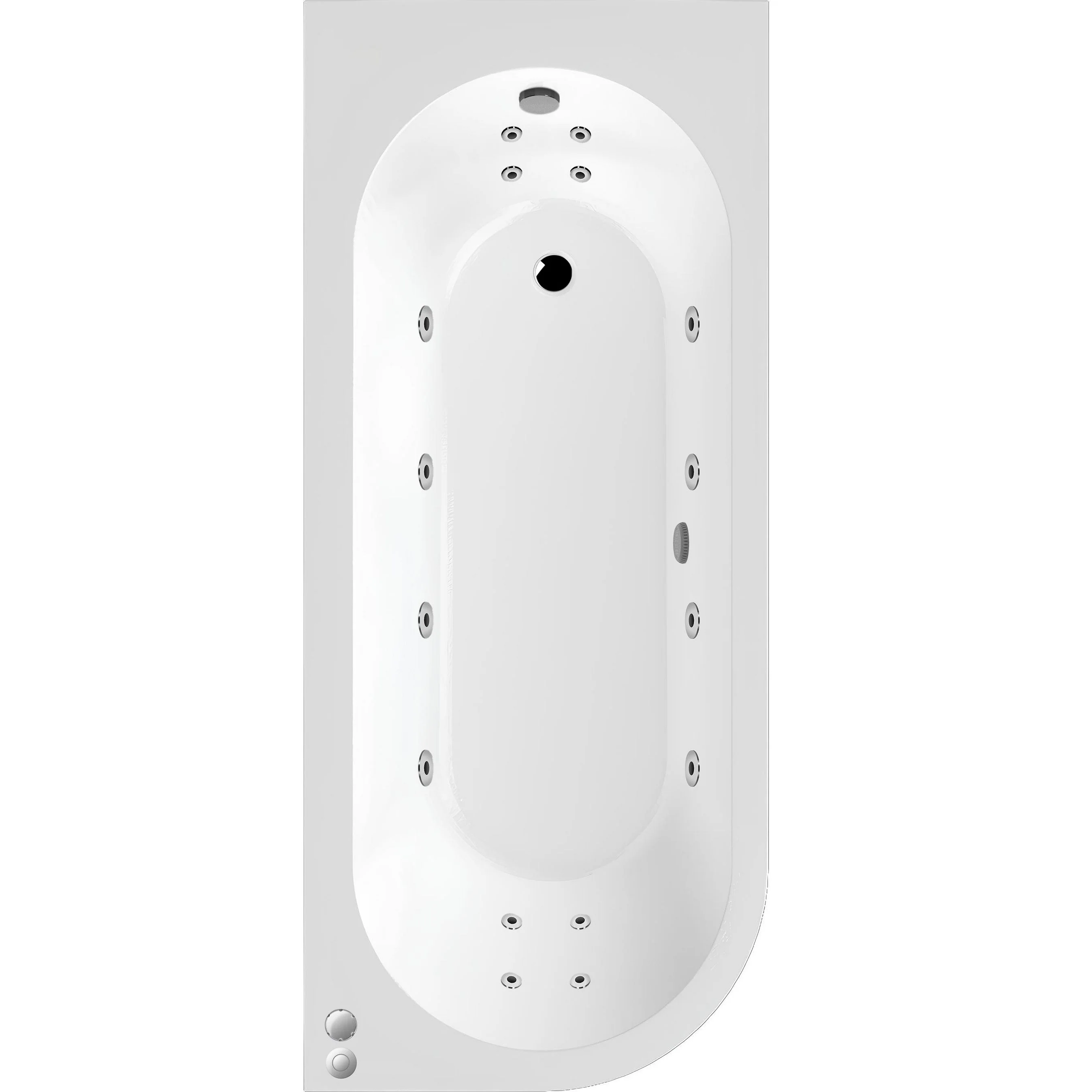 J Shape Whirlpool Hydrotherapy SPA Back to Wall Corner Bath 1700 x 725mm - Image 10