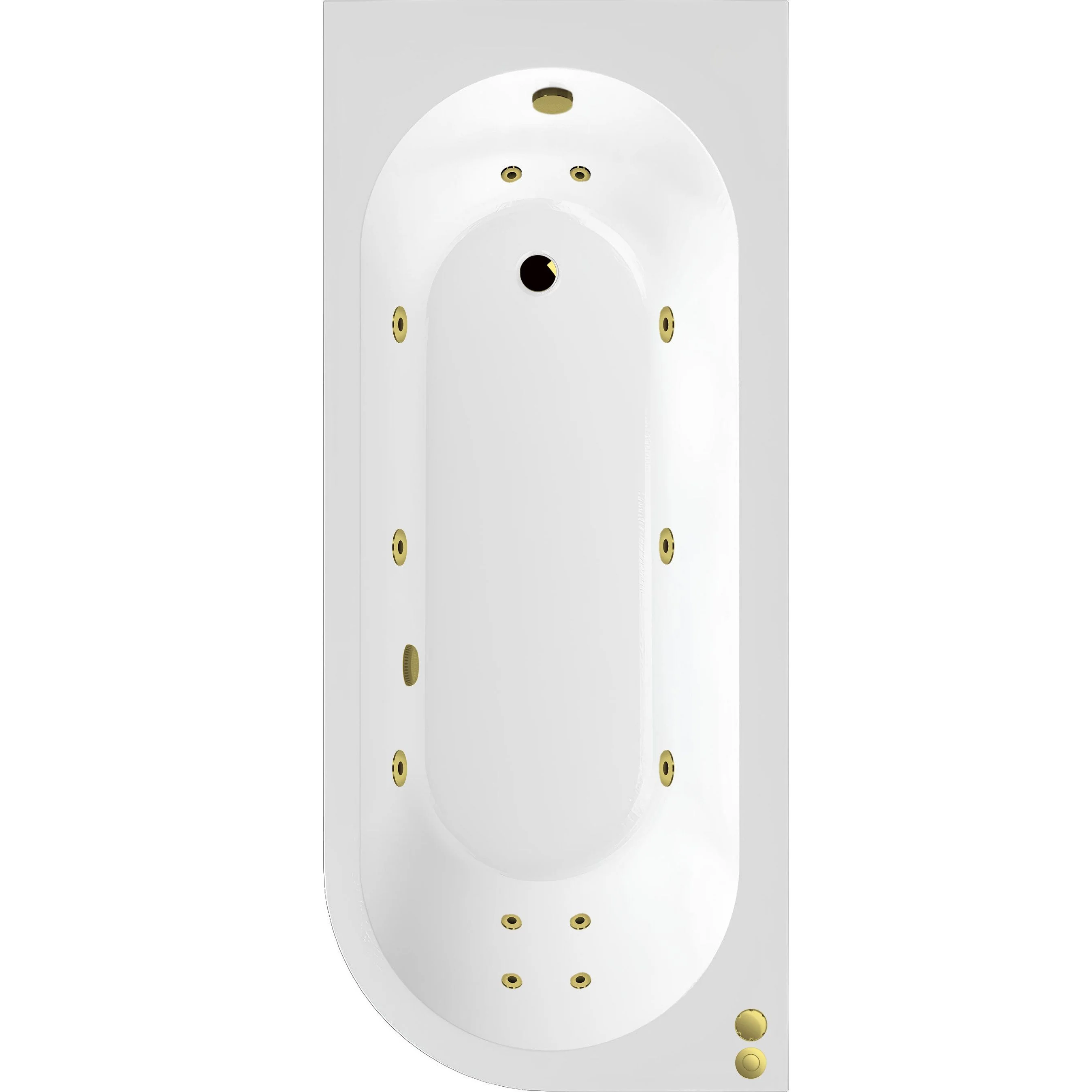 J Shape Whirlpool Hydrotherapy SPA Back to Wall Corner Bath 1700 x 725mm - Image 24