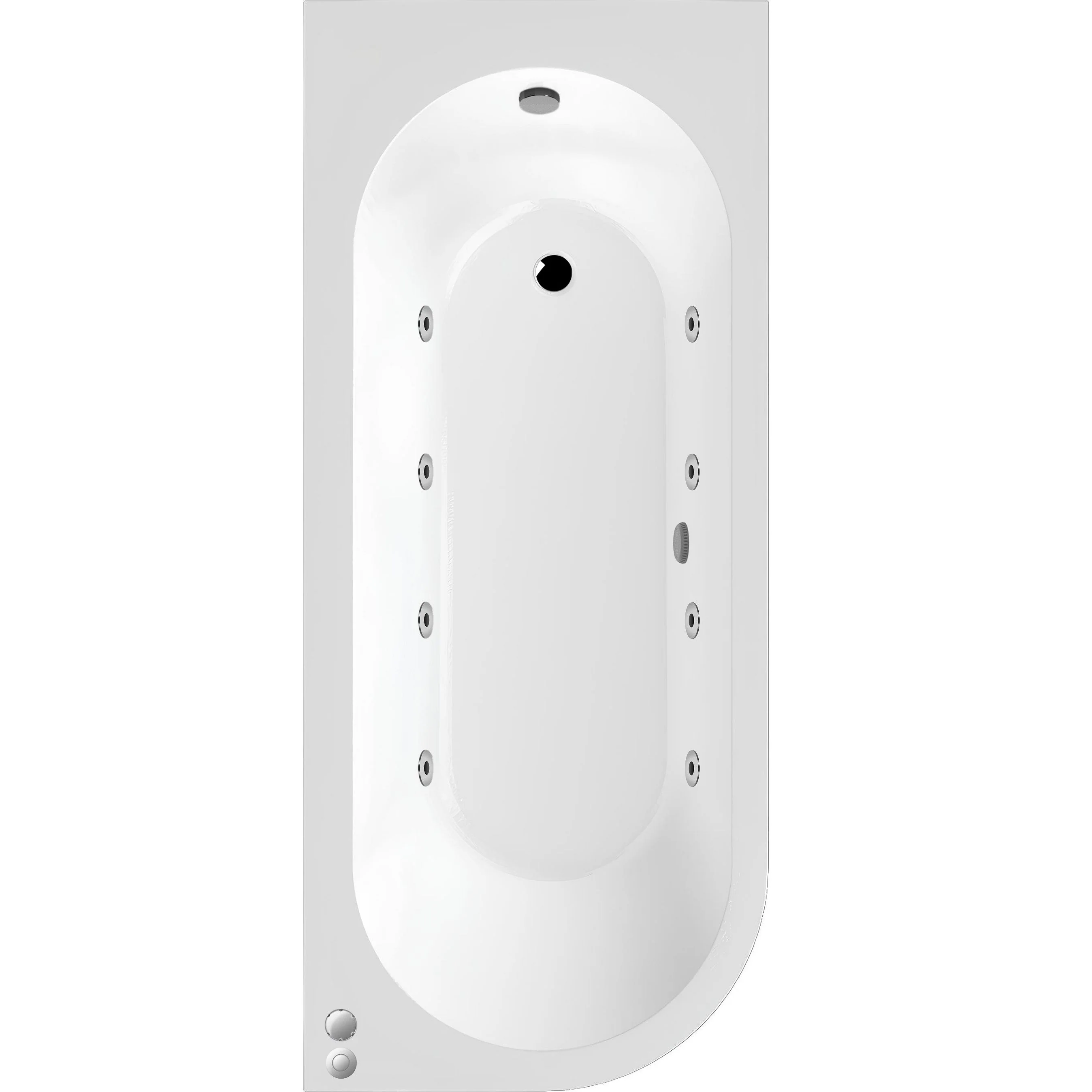 J Shape Whirlpool Hydrotherapy SPA Back to Wall Corner Bath 1700 x 725mm - Image 8