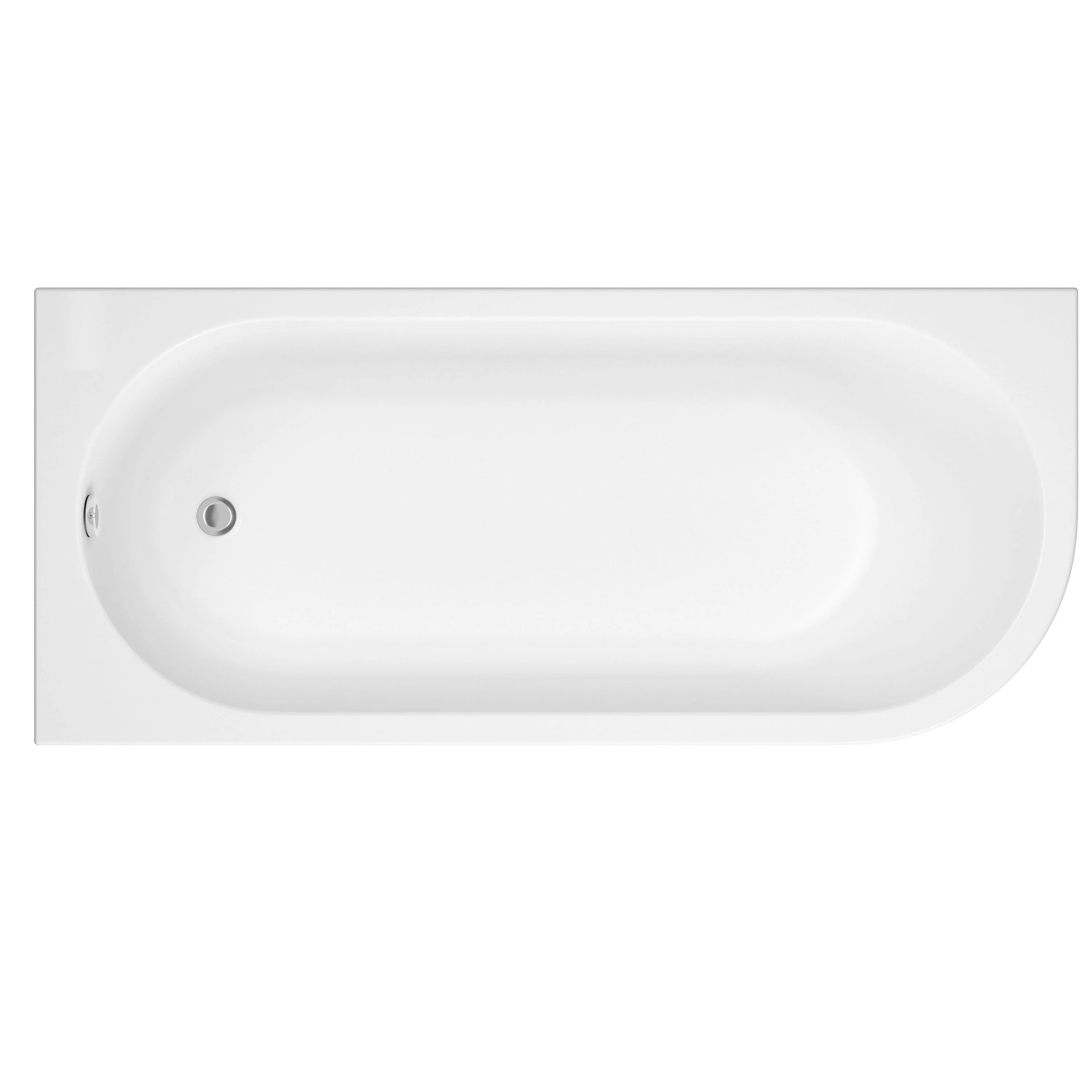 J Shaped 1700 x 750 Left Hand Single Ended Bath, Panel & 6mm Curved Bath Screen - Image 2