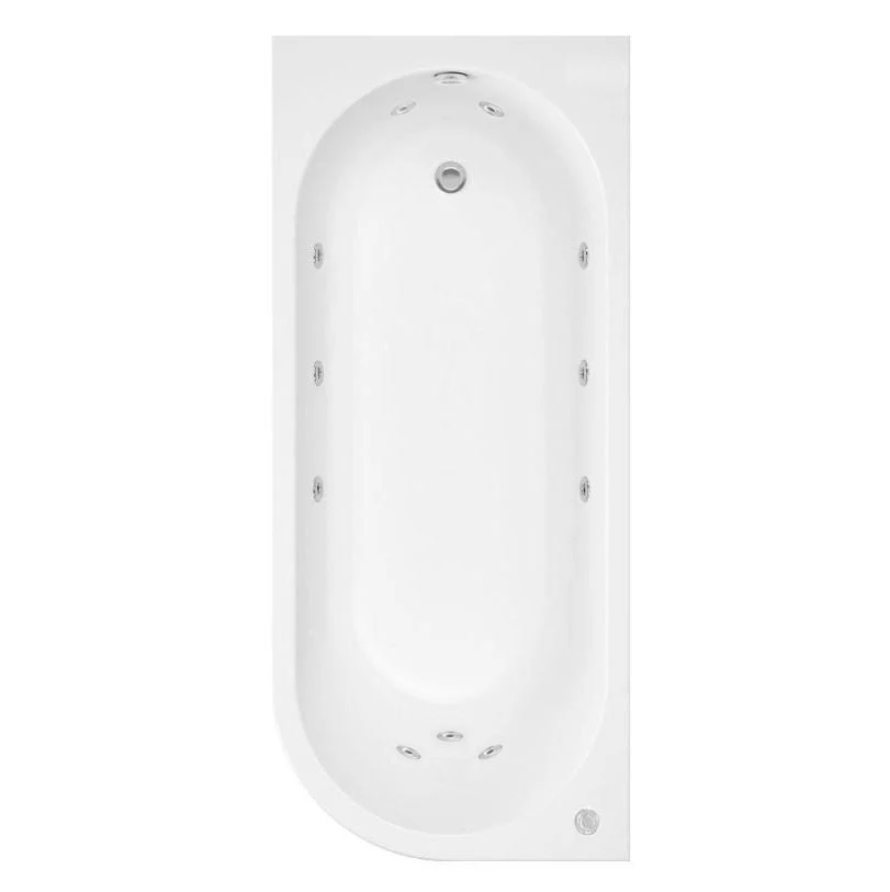J Shaped 1700 x 750 Left Hand Whirlpool & Hydrotherapy Spa Bath - Image 3