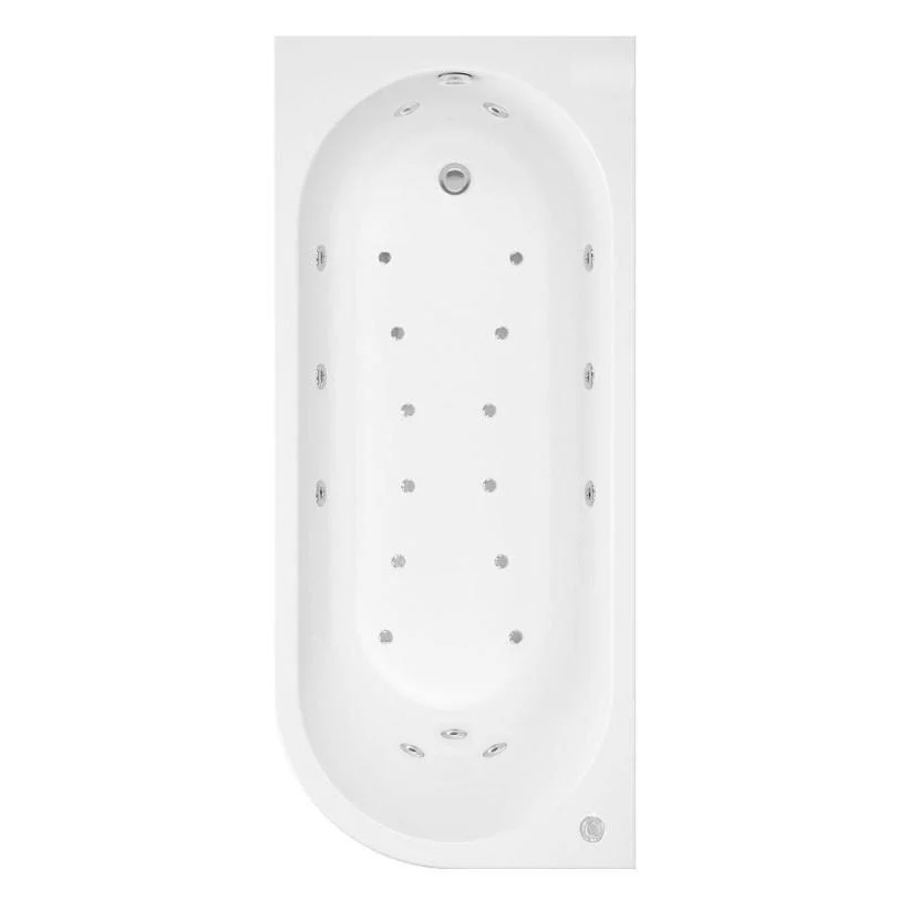 J Shaped 1700 x 750 Left Hand Whirlpool & Hydrotherapy Spa Bath - Image 4