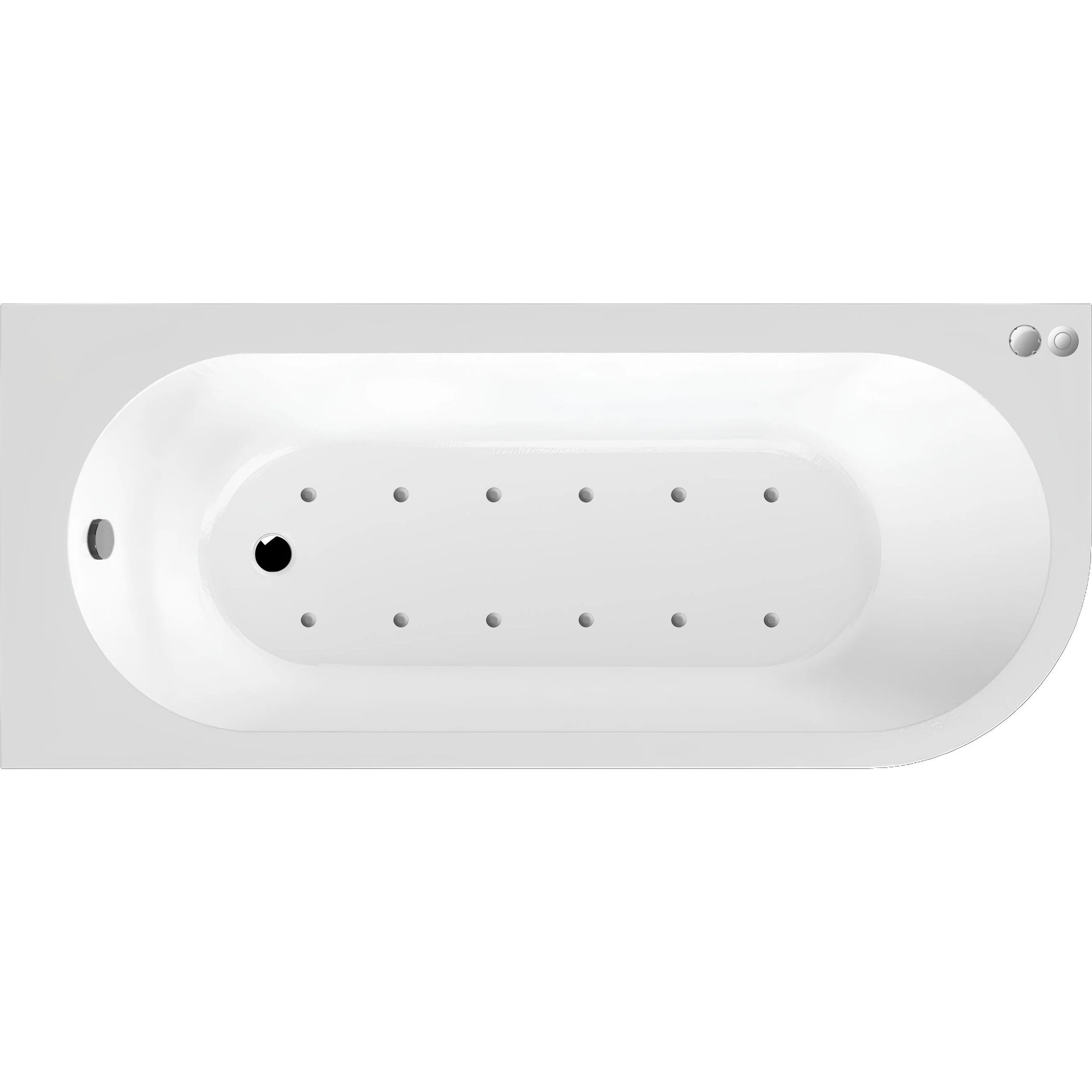 J Shaped Back to Wall Corner Air SPA Bath - 1700mm - Image 2