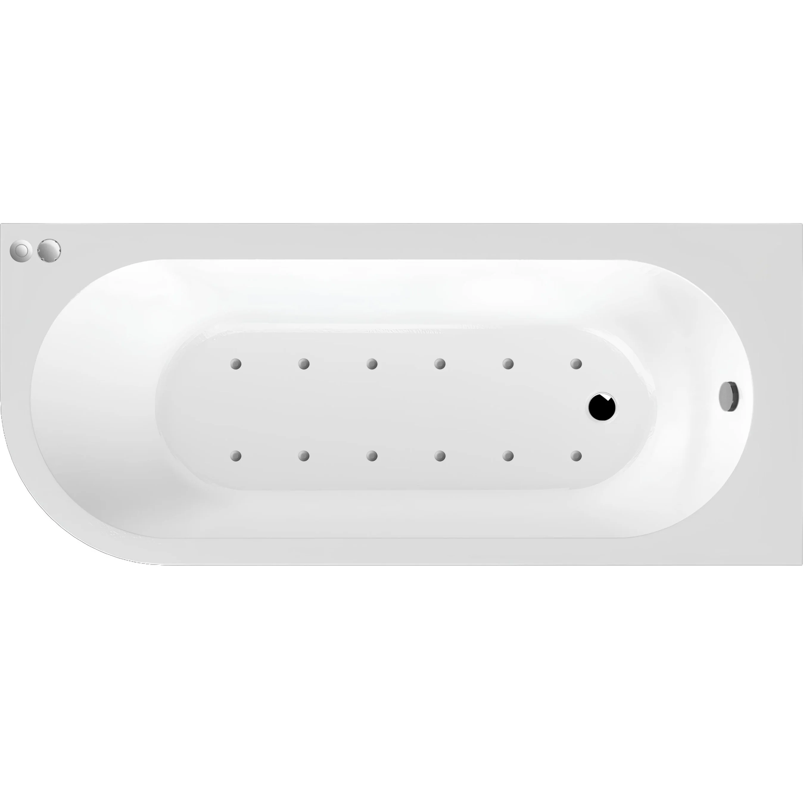 J Shaped Back to Wall Corner Air SPA Bath - 1700mm - Image 3