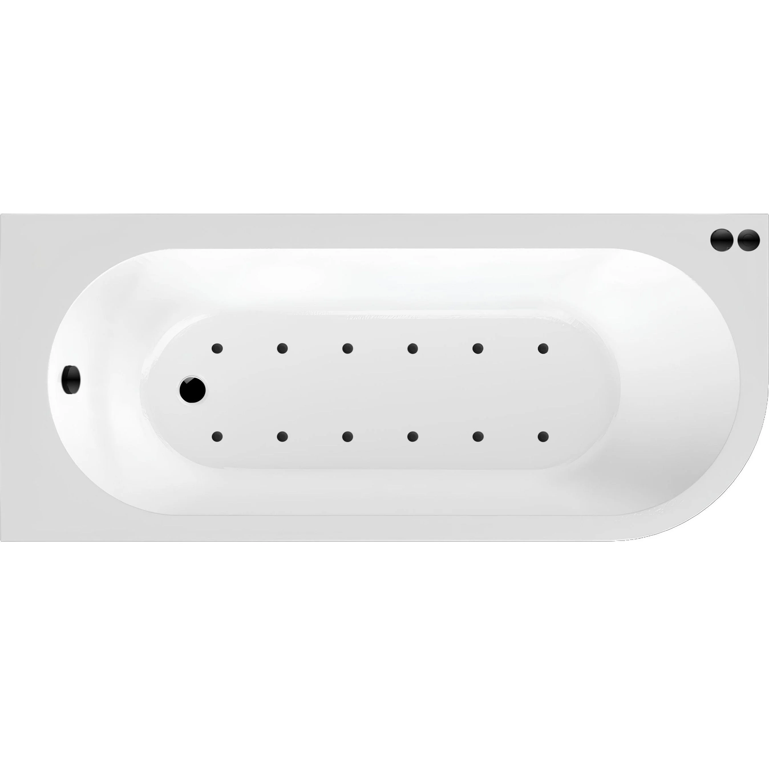 J Shaped Back to Wall Corner Air SPA Bath - 1700mm - Image 4