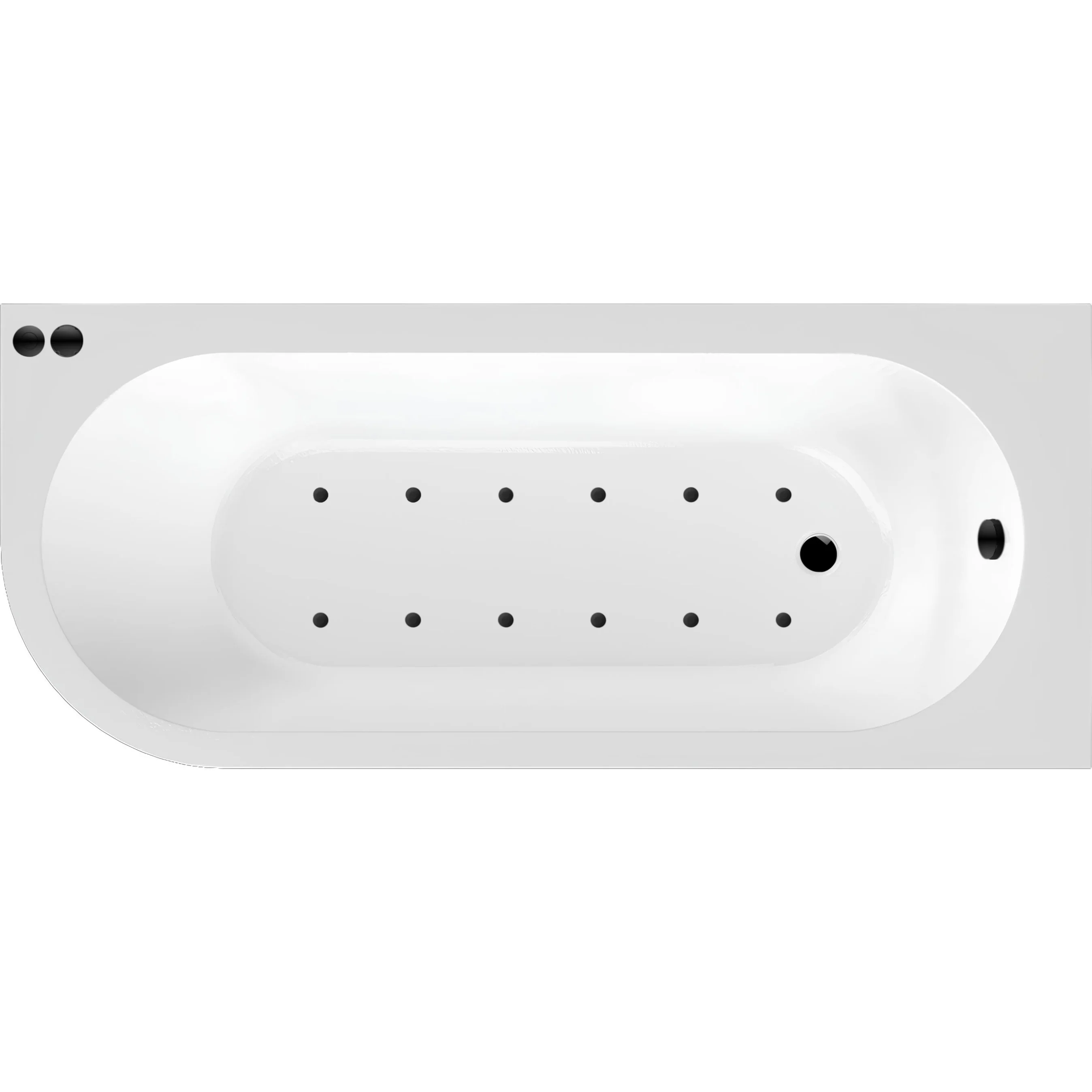 J Shaped Back to Wall Corner Air SPA Bath - 1700mm - Image 5