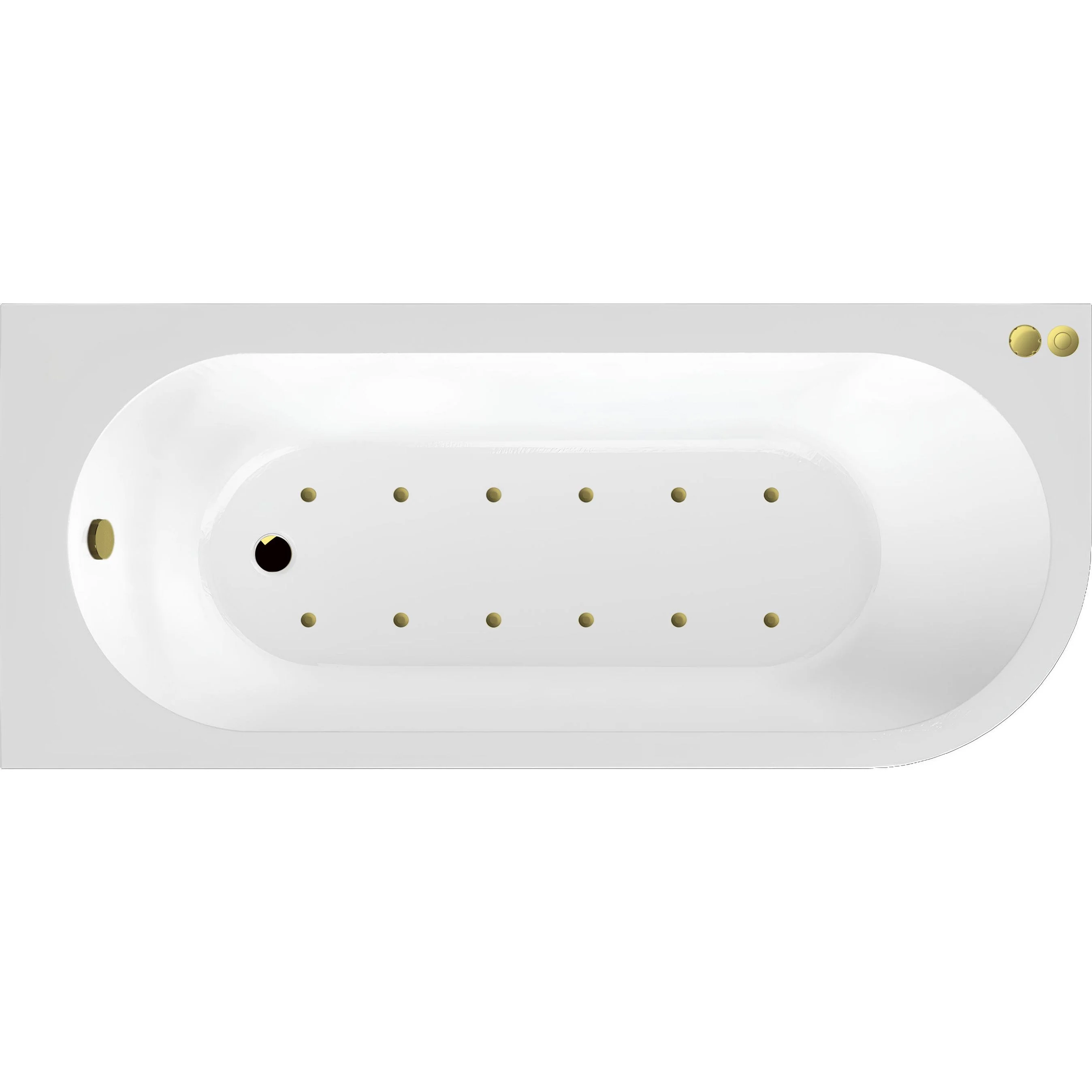 J Shaped Back to Wall Corner Air SPA Bath - 1700mm - Image 6