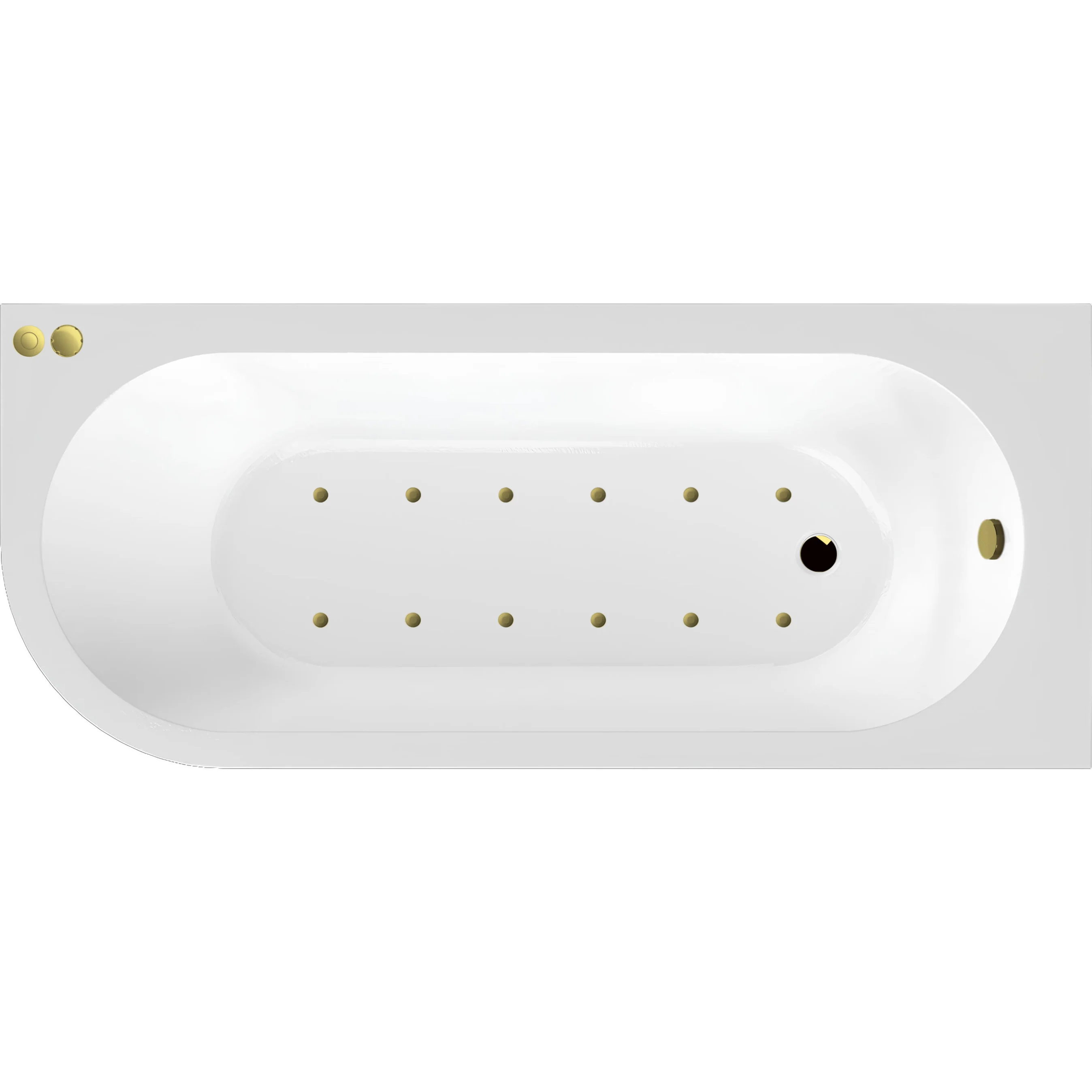 J Shaped Back to Wall Corner Air SPA Bath - 1700mm - Image 7
