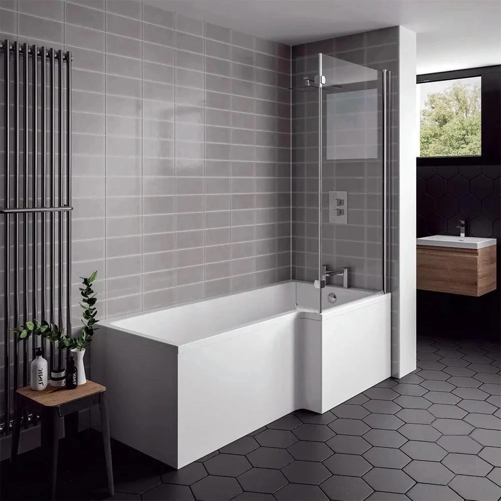L-Shaped 1600 x 850 Shower Bath - Image 6