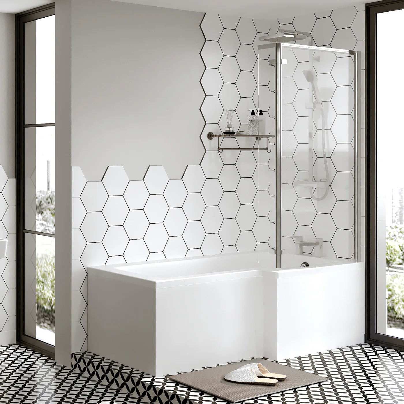 L-Shaped 1700 x 850/700 Shower Bath - Image 10