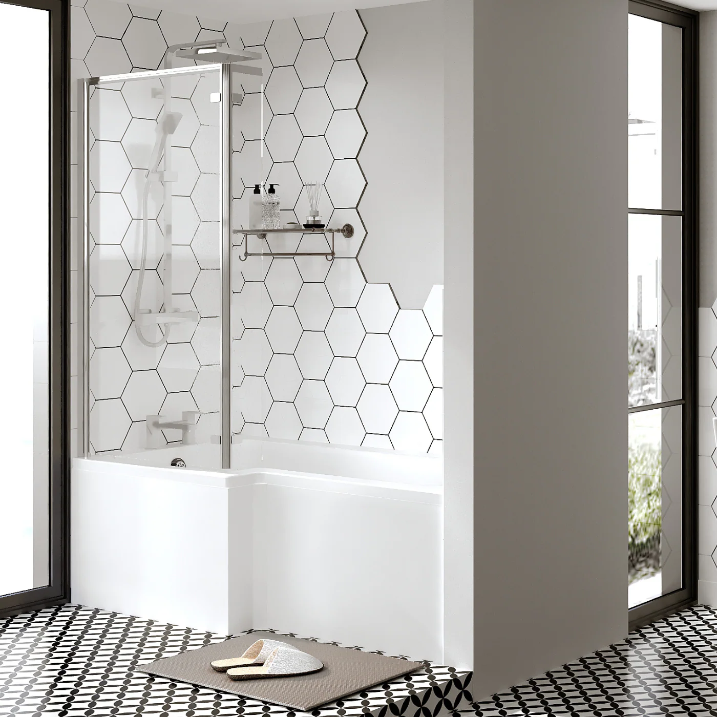 L-Shaped 1700 x 850/700 Shower Bath - Image 11