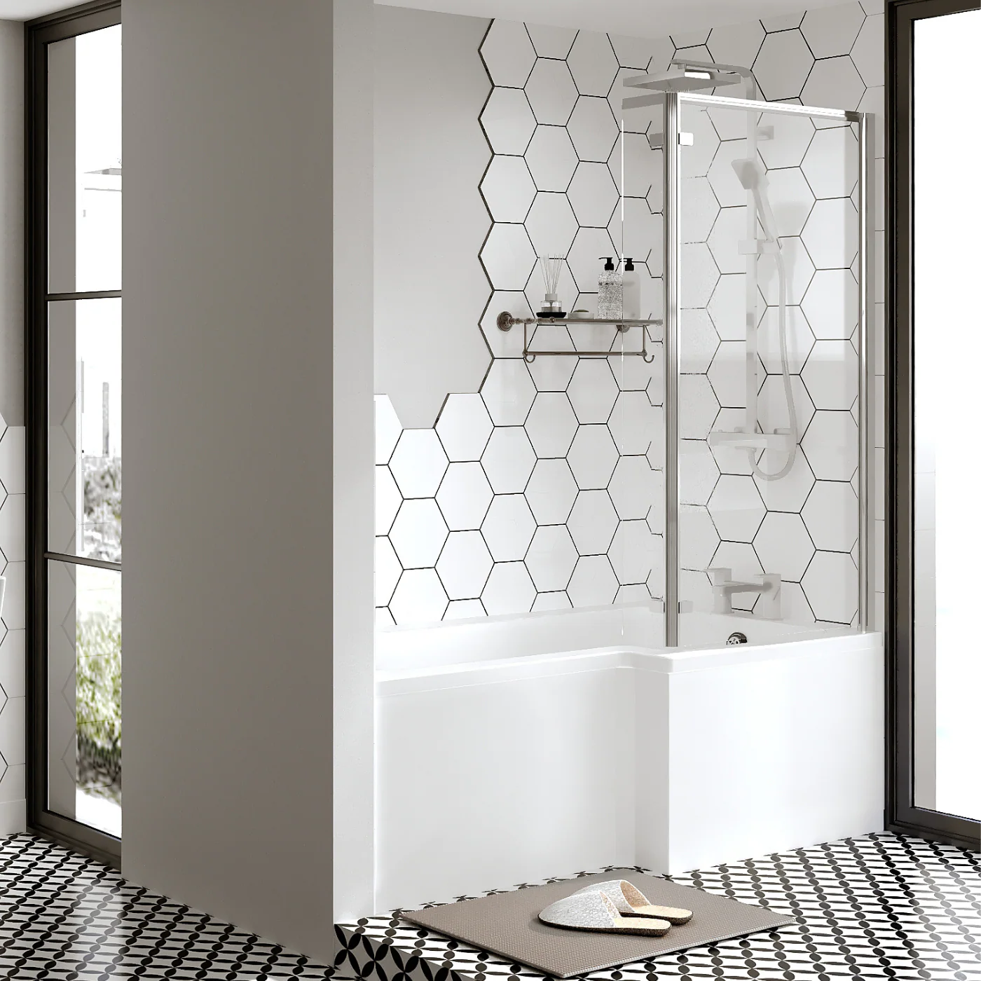 L-Shaped 1700 x 850/700 Shower Bath - Image 12