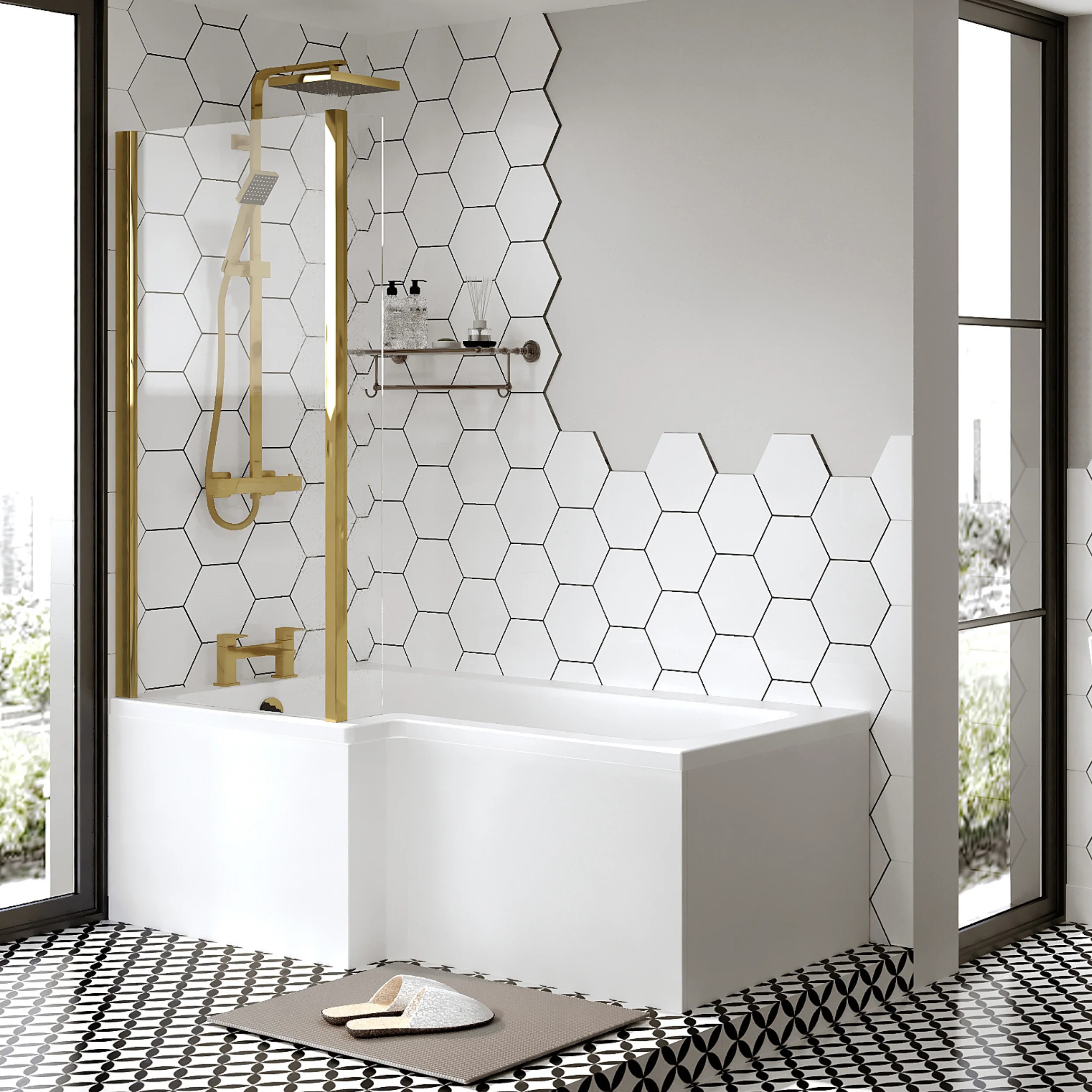 L-Shaped 1700 x 850/700 Shower Bath - Image 7