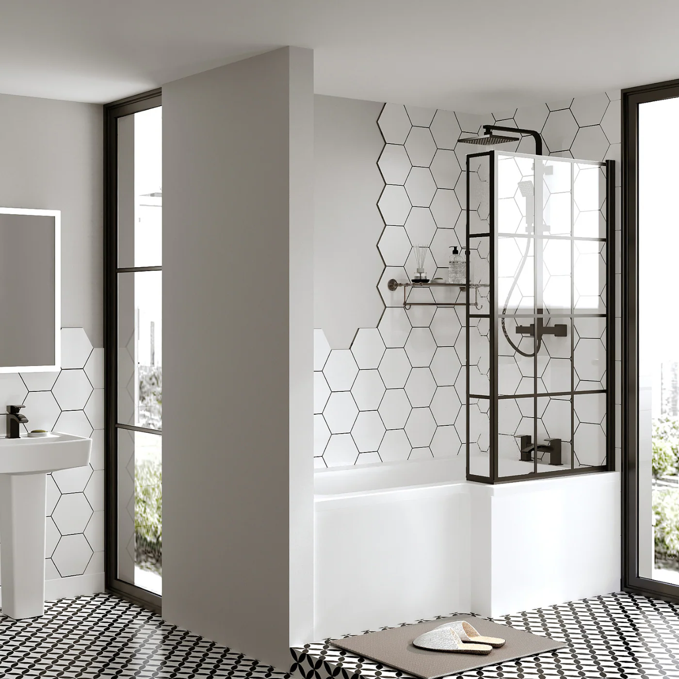 L-Shaped 1700 x 850/700 Shower Bath - Image 8