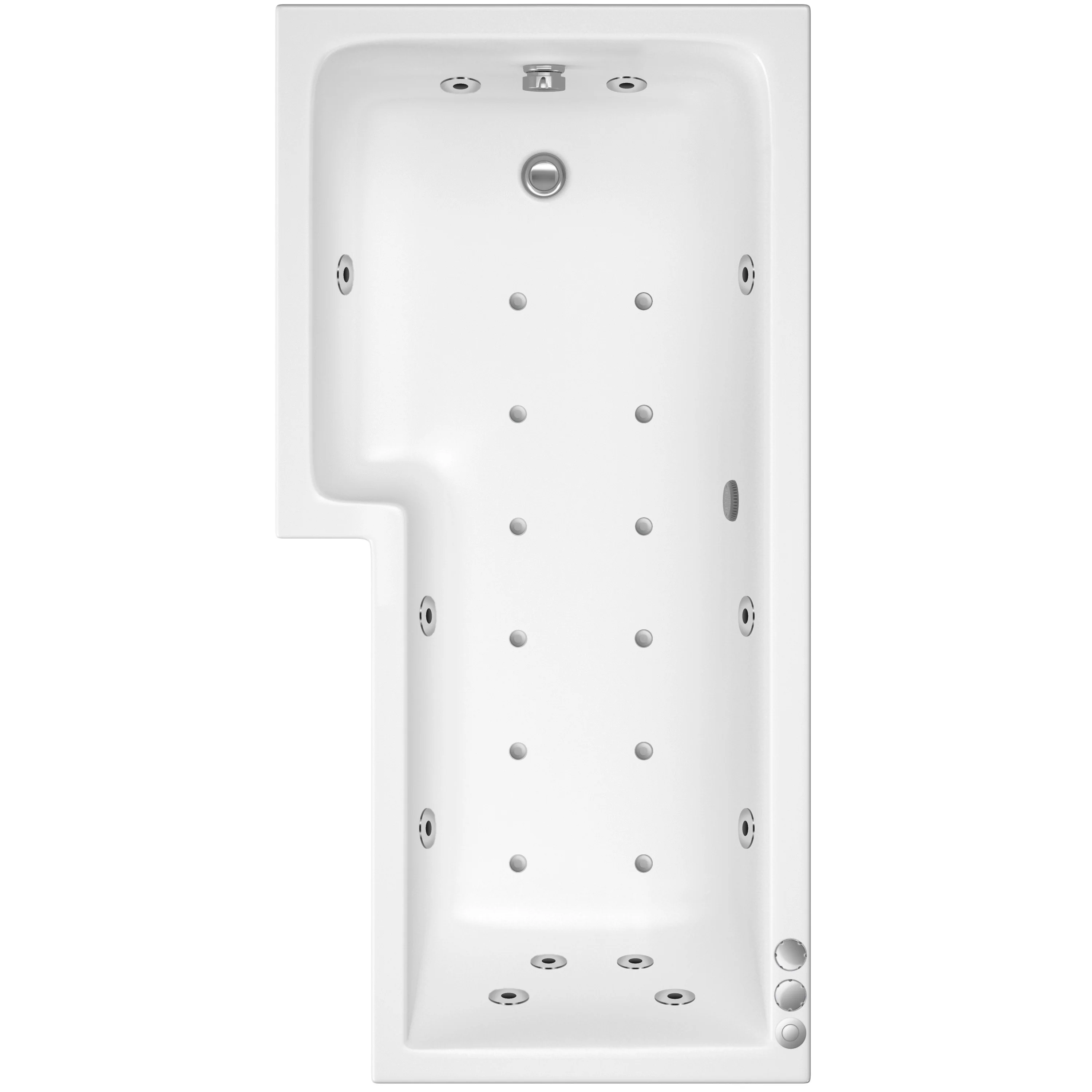 L Shaped Whirlpool Bath 1600mm - 24Jet - Image 2