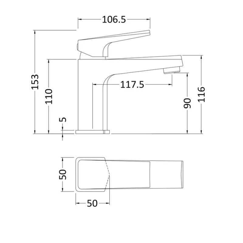 Laurel Deck Mounted Single Lever Basin Mixer Tap - Image 3